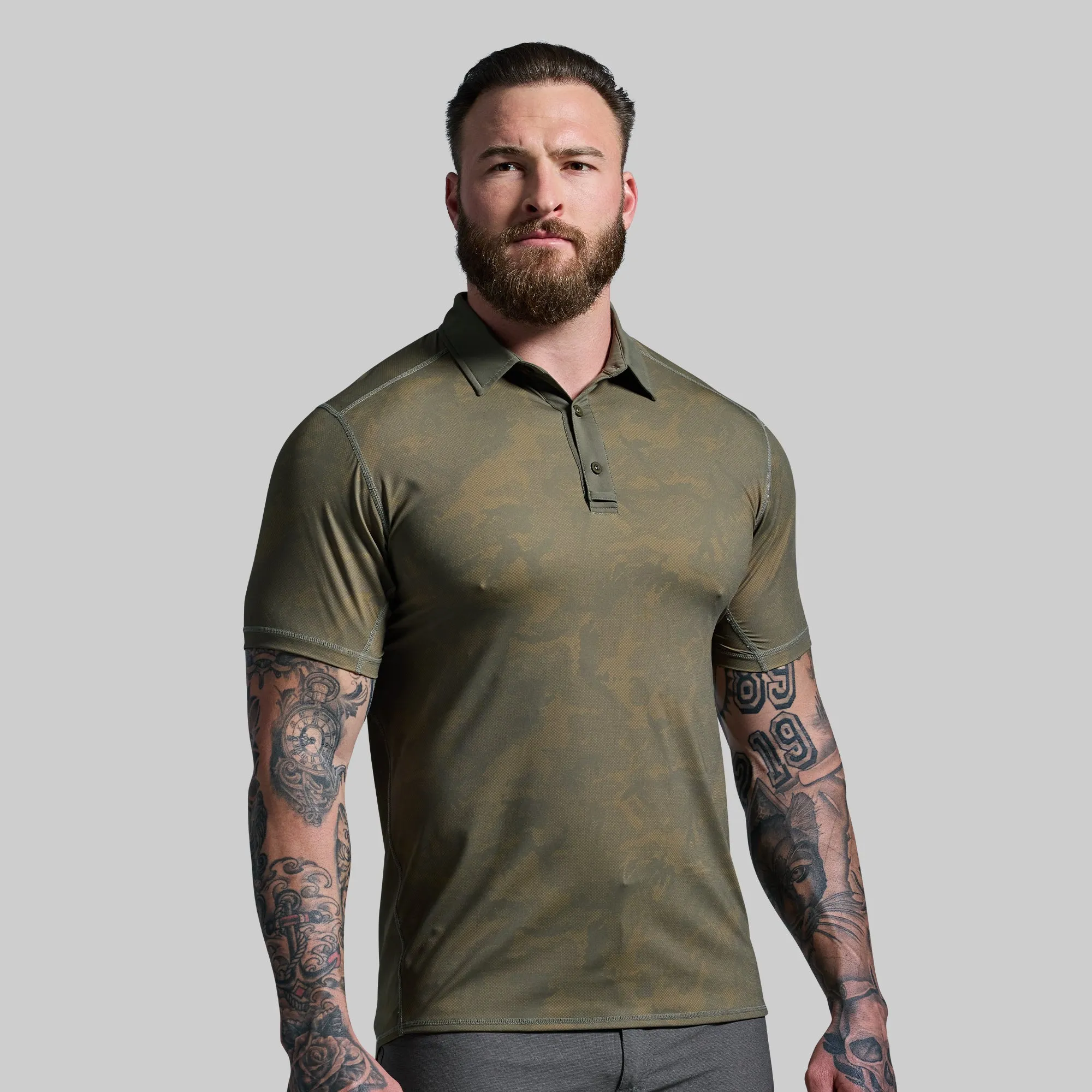 Men's Tek Polo (OD Green Camo) sold by Born Primitive