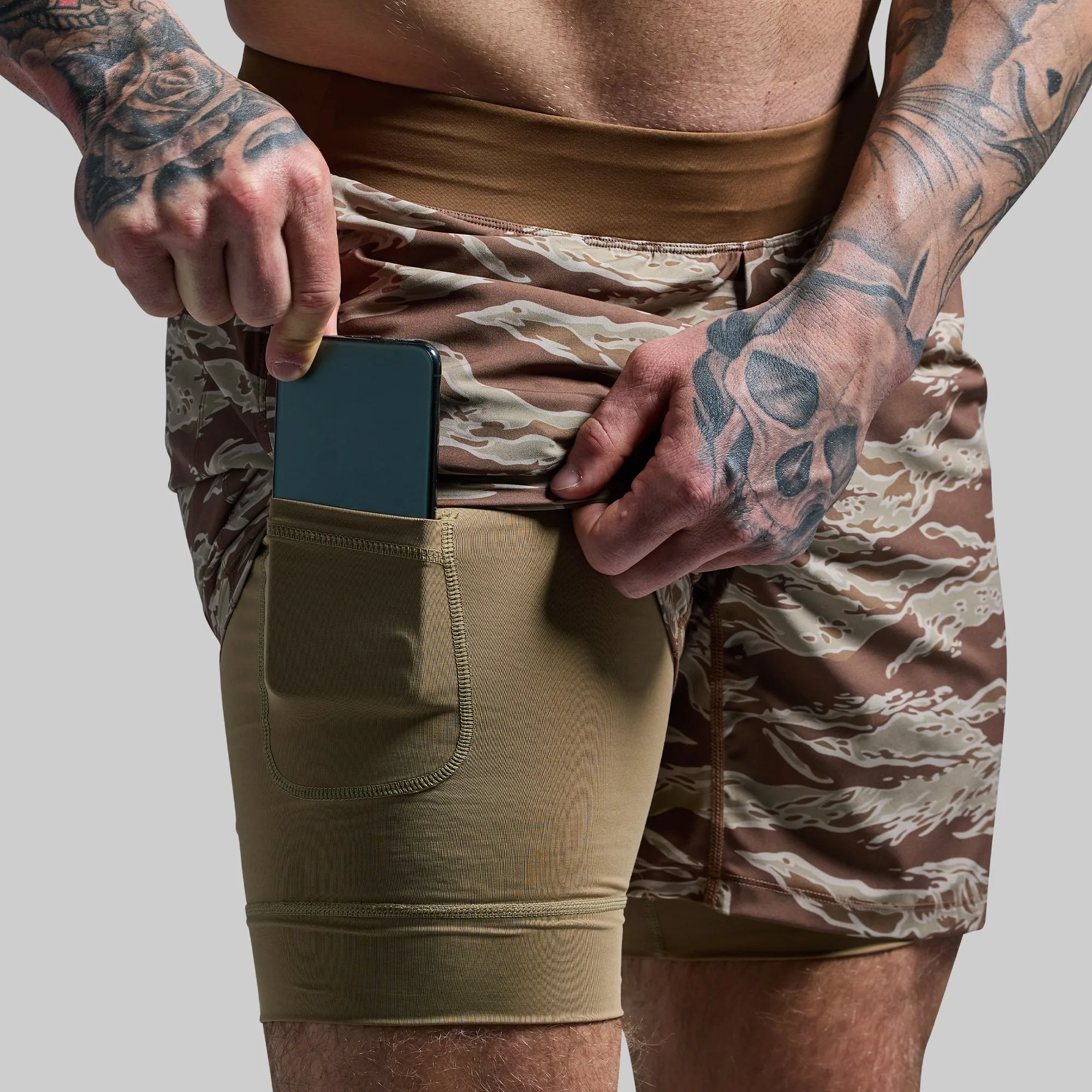 Versatile Short w/ Compression 7" (Desert Tiger) sold by Born Primitive product image thumbnail 5