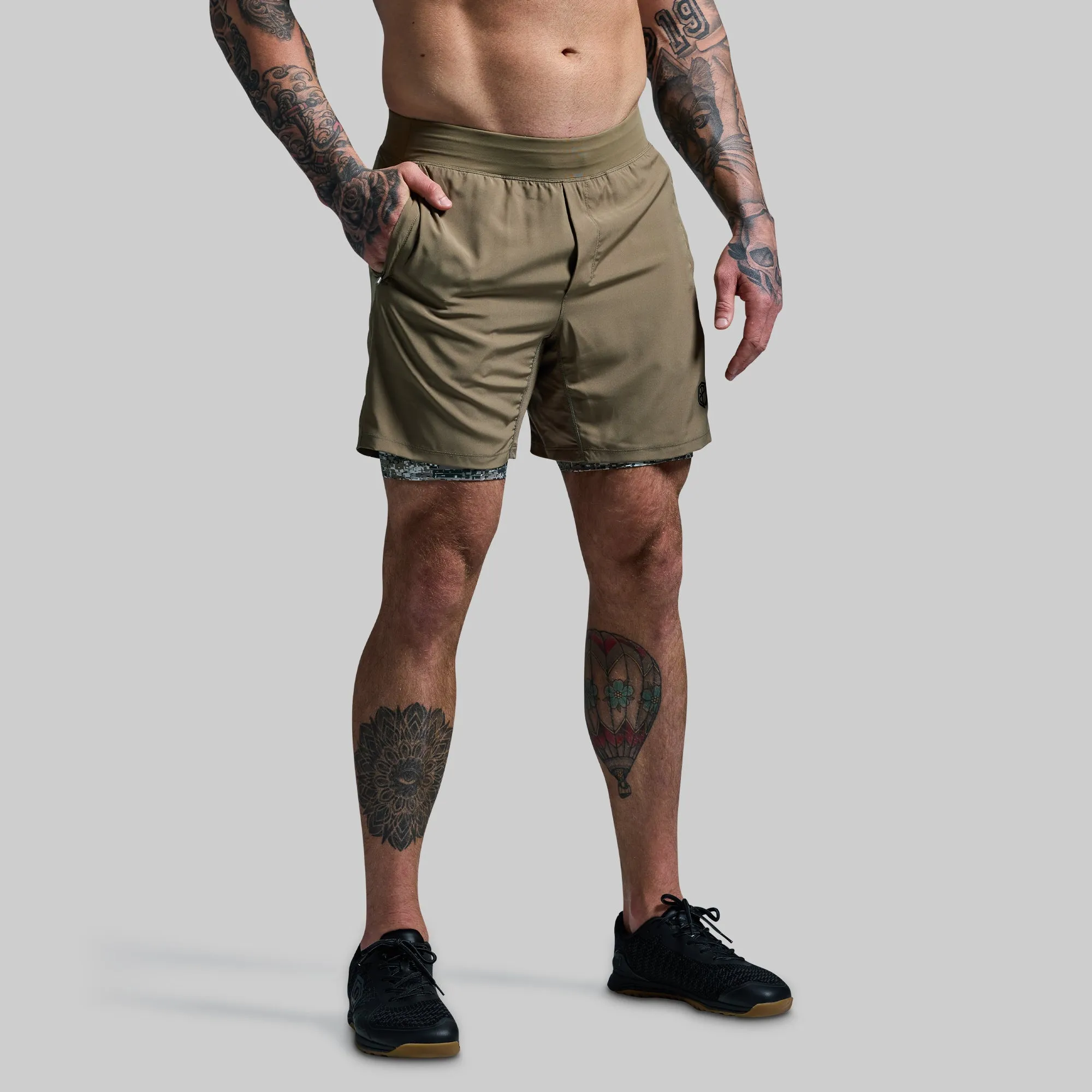 Versatile Short w/ Compression 7" (Digital Camo) sold by Born Primitive