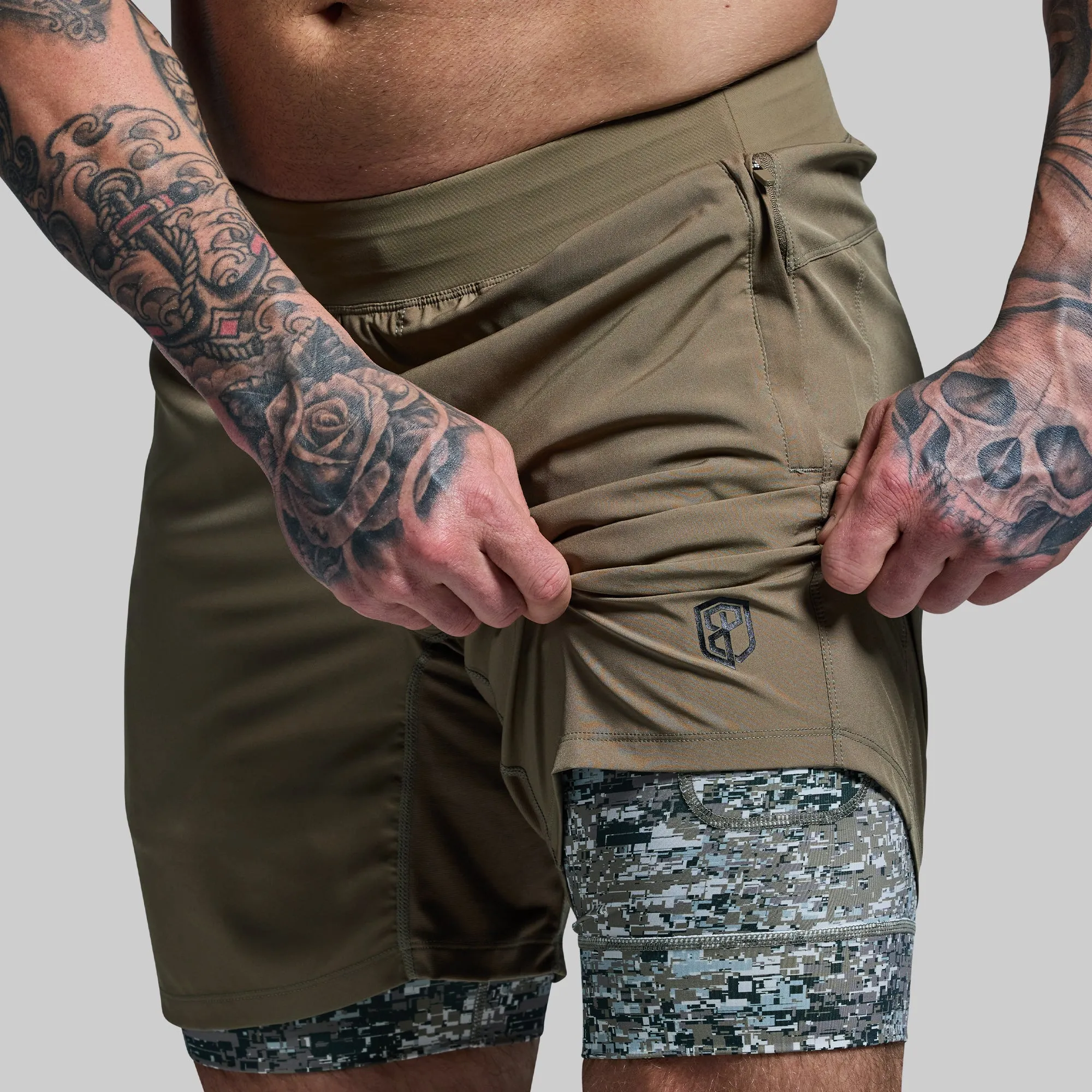 Versatile Short w/ Compression 7" (Digital Camo) sold by Born Primitive product image thumbnail 3