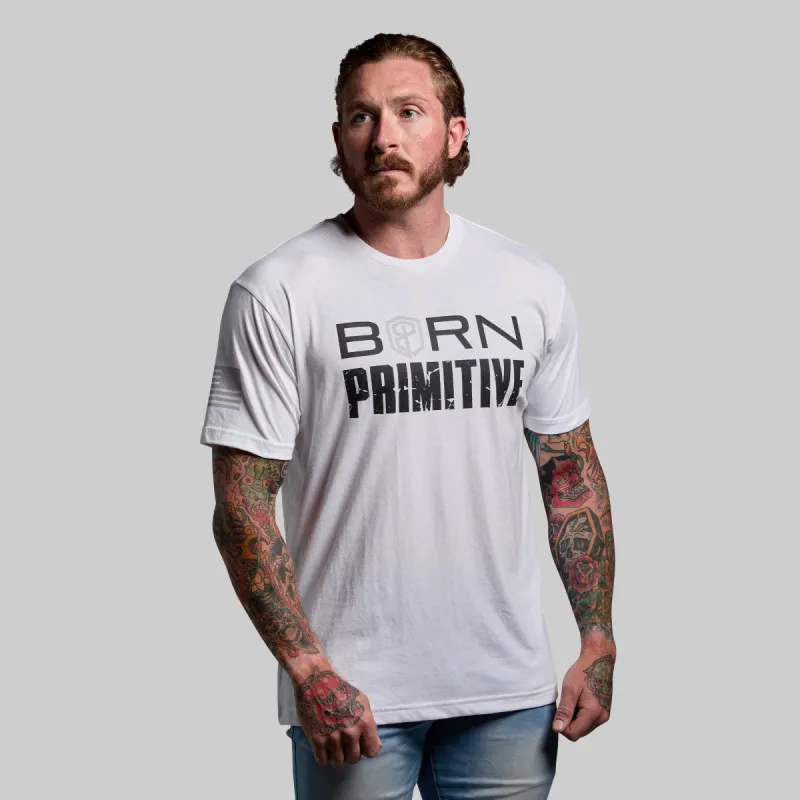 Brand Tee (White) sold by Born Primitive