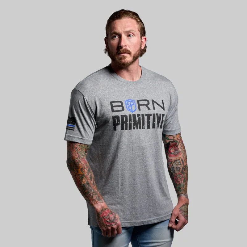 Brand Tee (Thin Blue Line) sold by Born Primitive