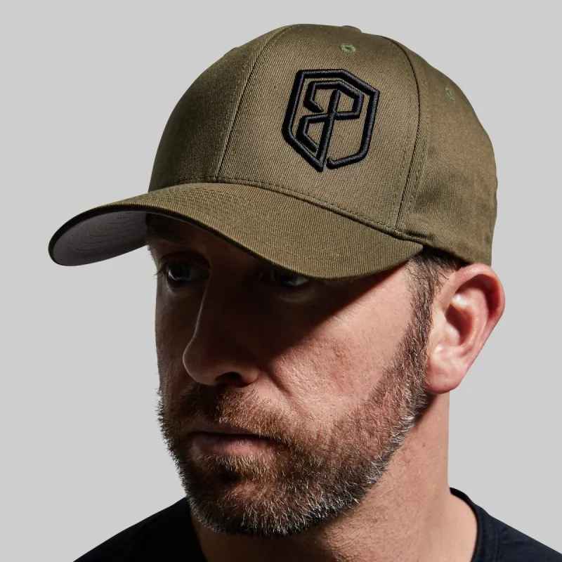 Logo FlexFit Hat (Tactical Green) sold by Born Primitive