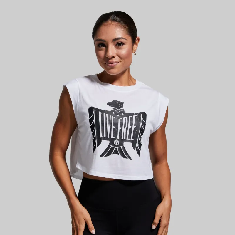 Live Free Festival Crop (White) sold by Born Primitive