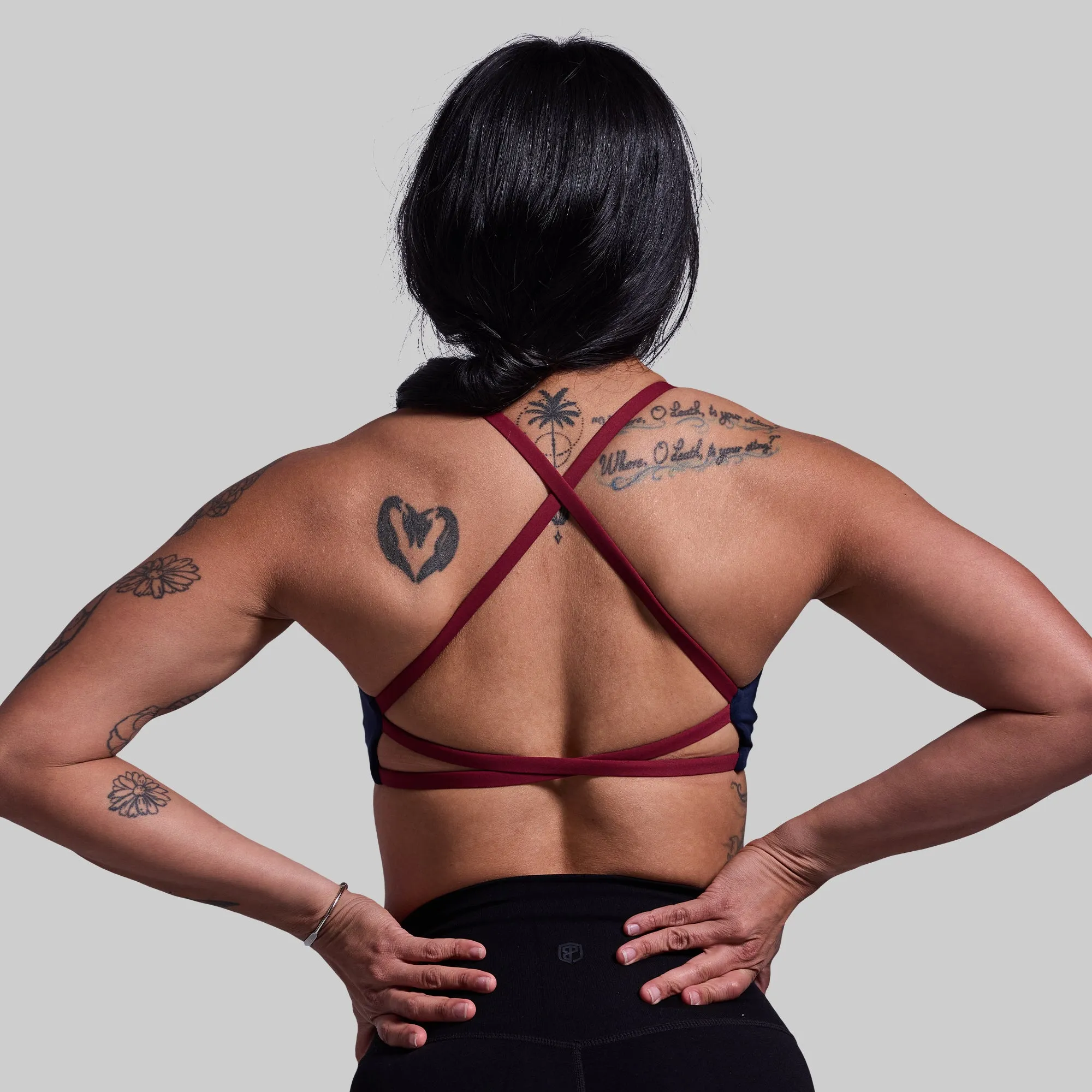 Serenity Sports Bra (Brand Strength-BP Navy) sold by Born Primitive