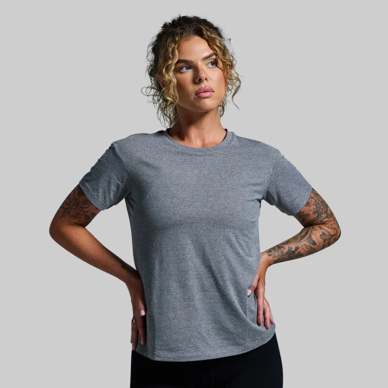 Women's BP Premium Basic Crew (Heather Grey) sold by Born Primitive