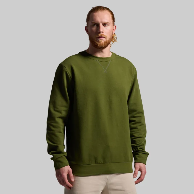 Men's Unmatched Crew Sweatshirt (Military Green) sold by Born Primitive