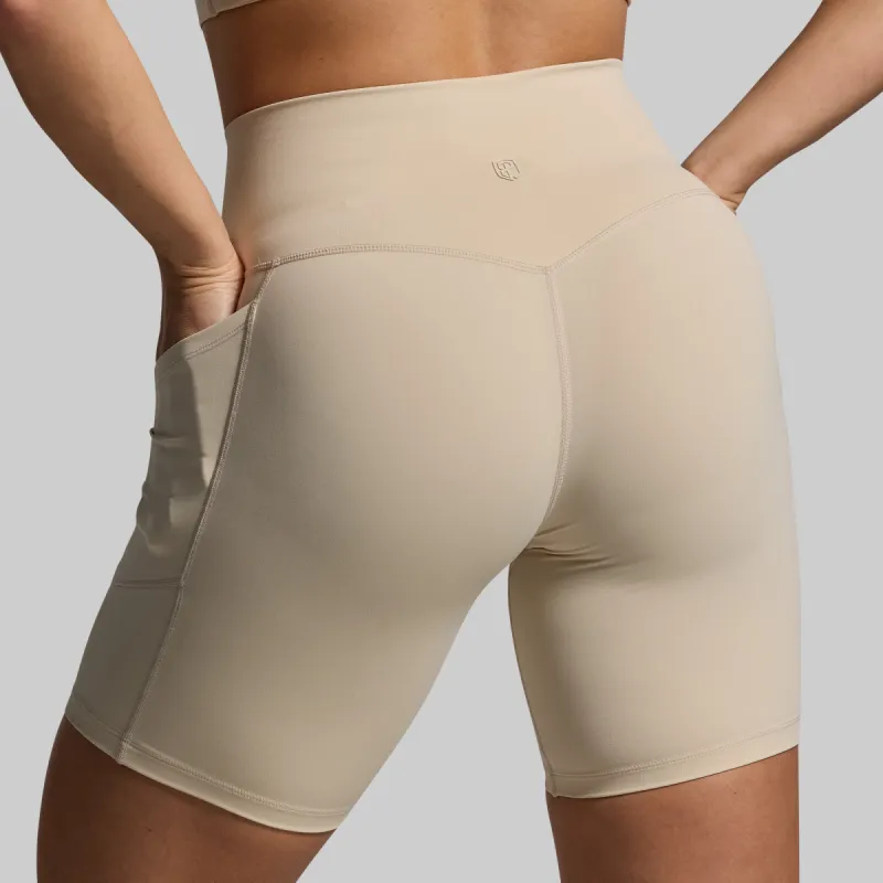 Tempo Biker Short (Oatmeal) sold by Born Primitive