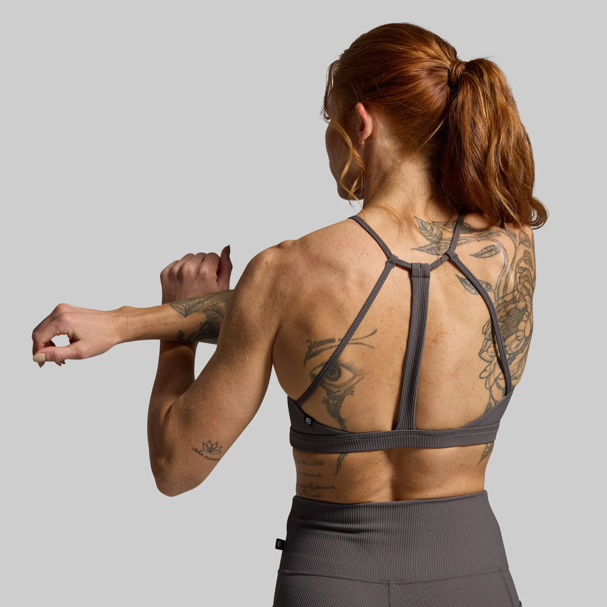Break the Limits Sports Bra (Dark Grey) sold by Born Primitive
