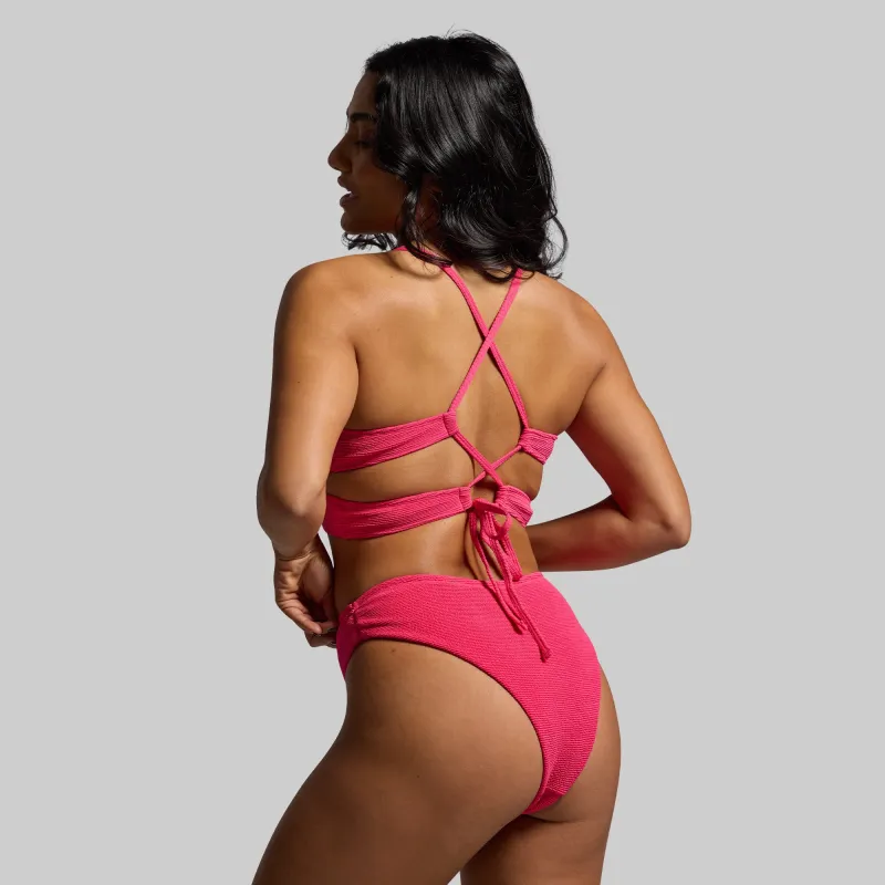 Sea Level Crinkle Bikini Top (Raspberry Sorbet) sold by Born Primitive