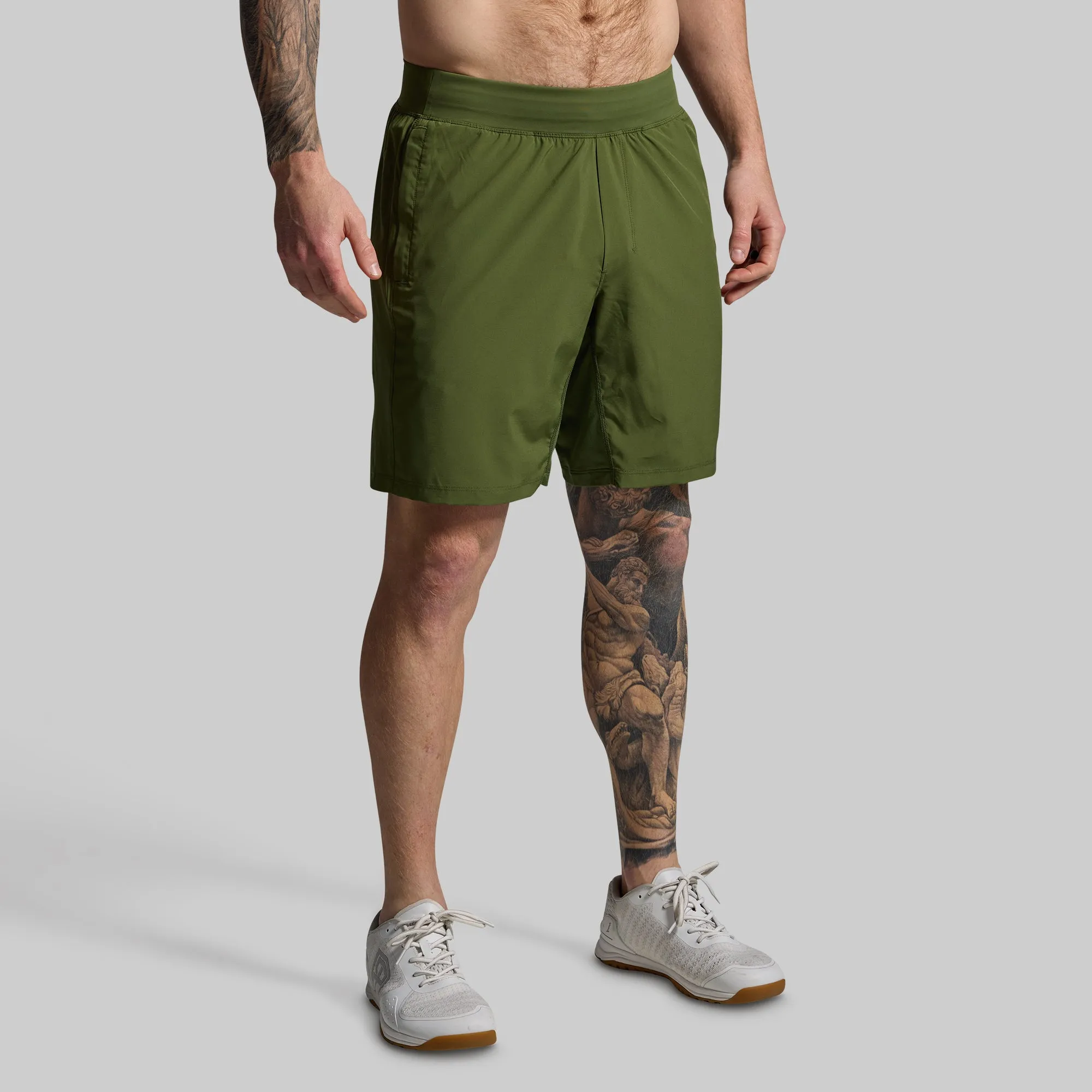 Versatile Short 9" (Military Green) sold by Born Primitive