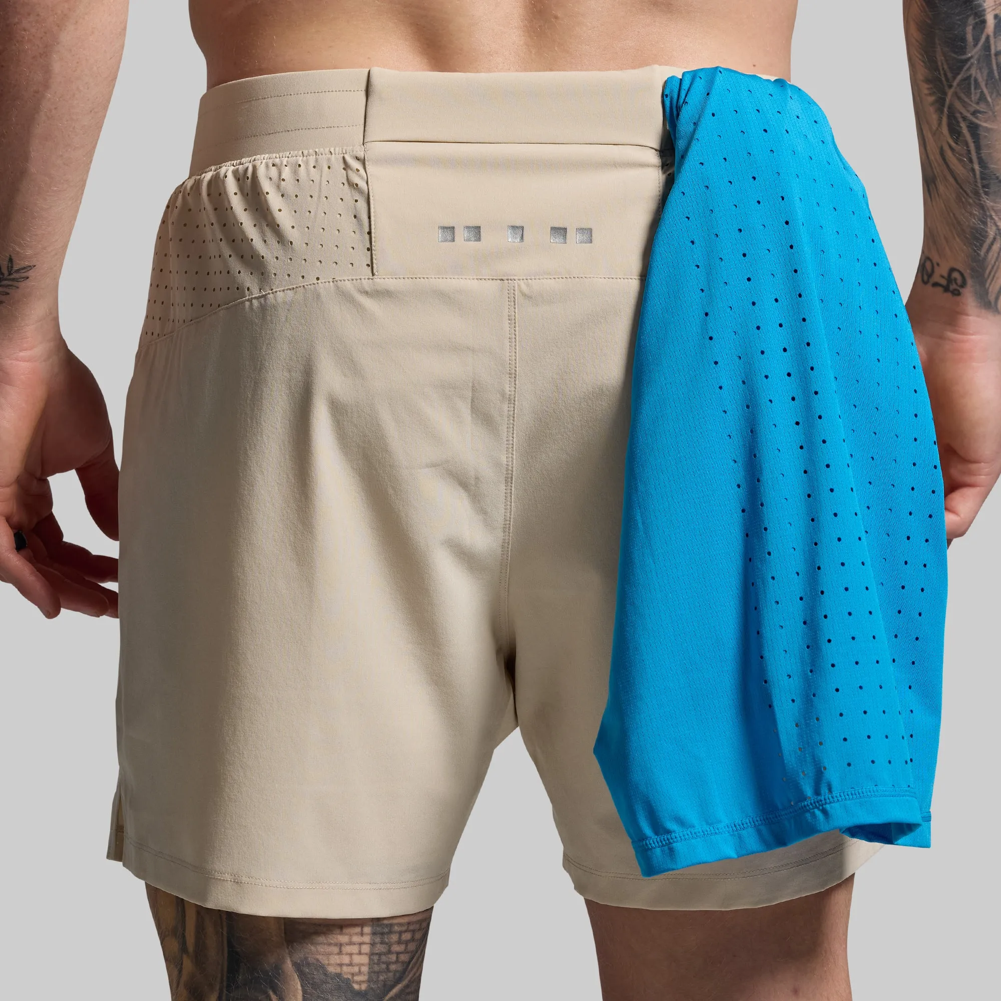 Men's Endurance Short w/ Compression (Oatmeal) sold by Born Primitive product image thumbnail 4