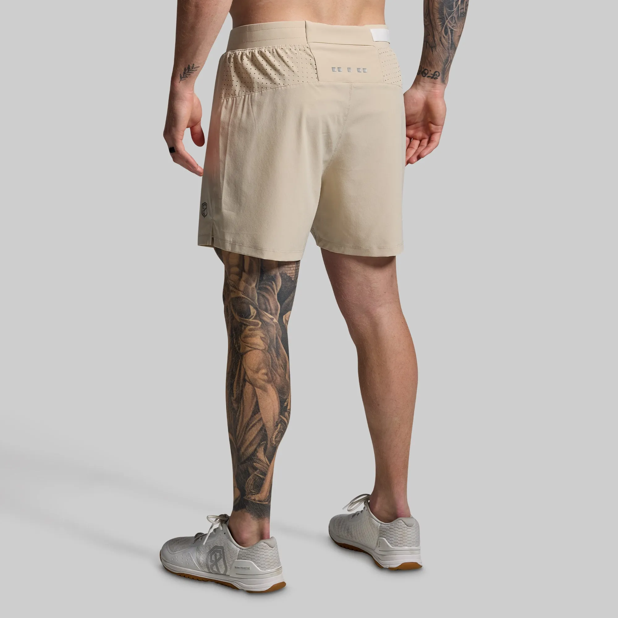 Men's Endurance Short w/ Compression (Oatmeal) sold by Born Primitive product image thumbnail 3