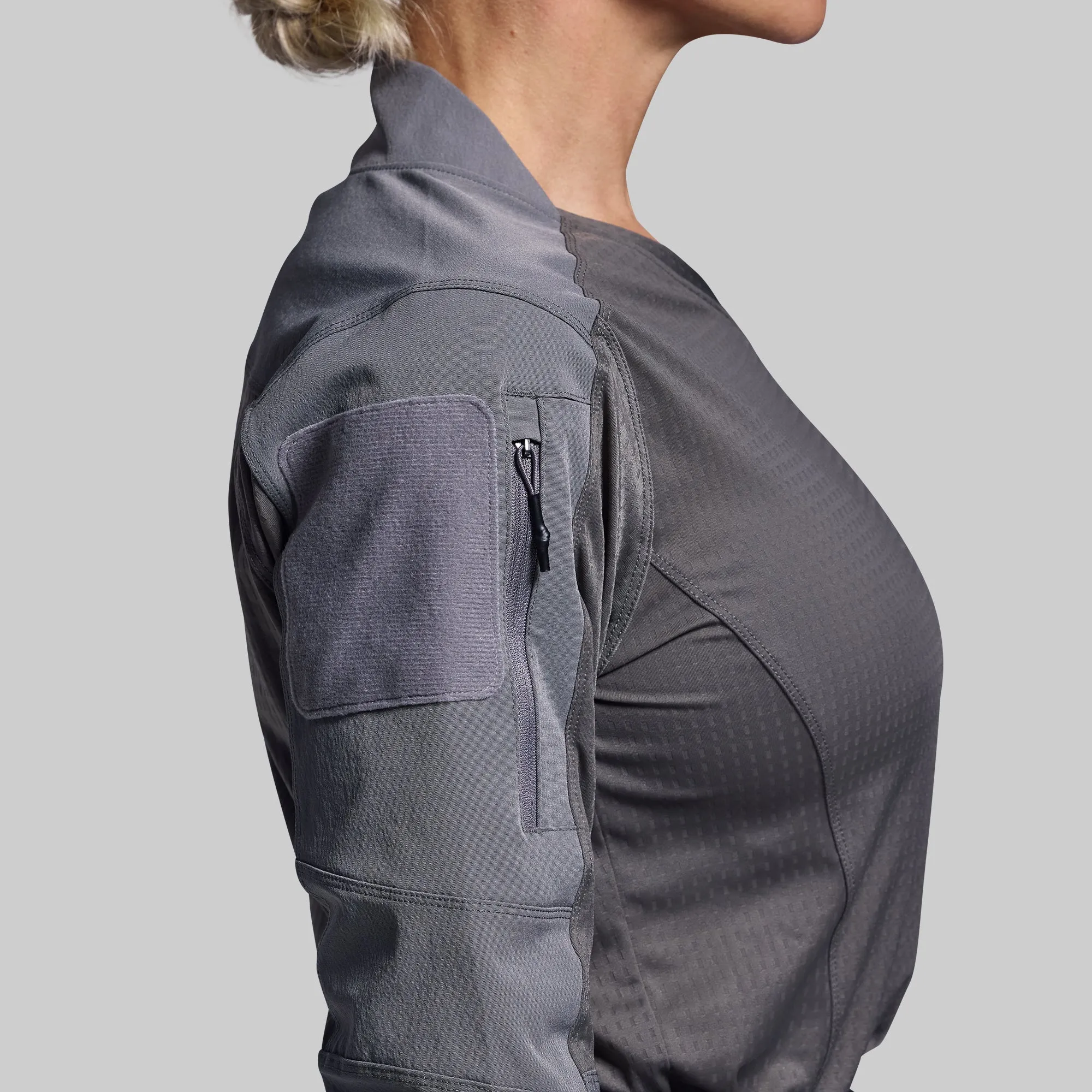 Women's Long Sleeve Op Top Pro (Wolf Grey) sold by Born Primitive product image thumbnail 5