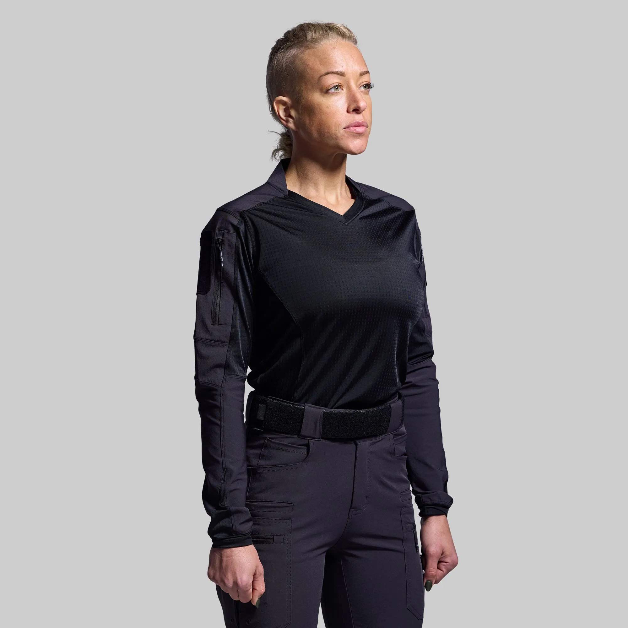 Women's Long Sleeve Op Top Pro (Black) sold by Born Primitive