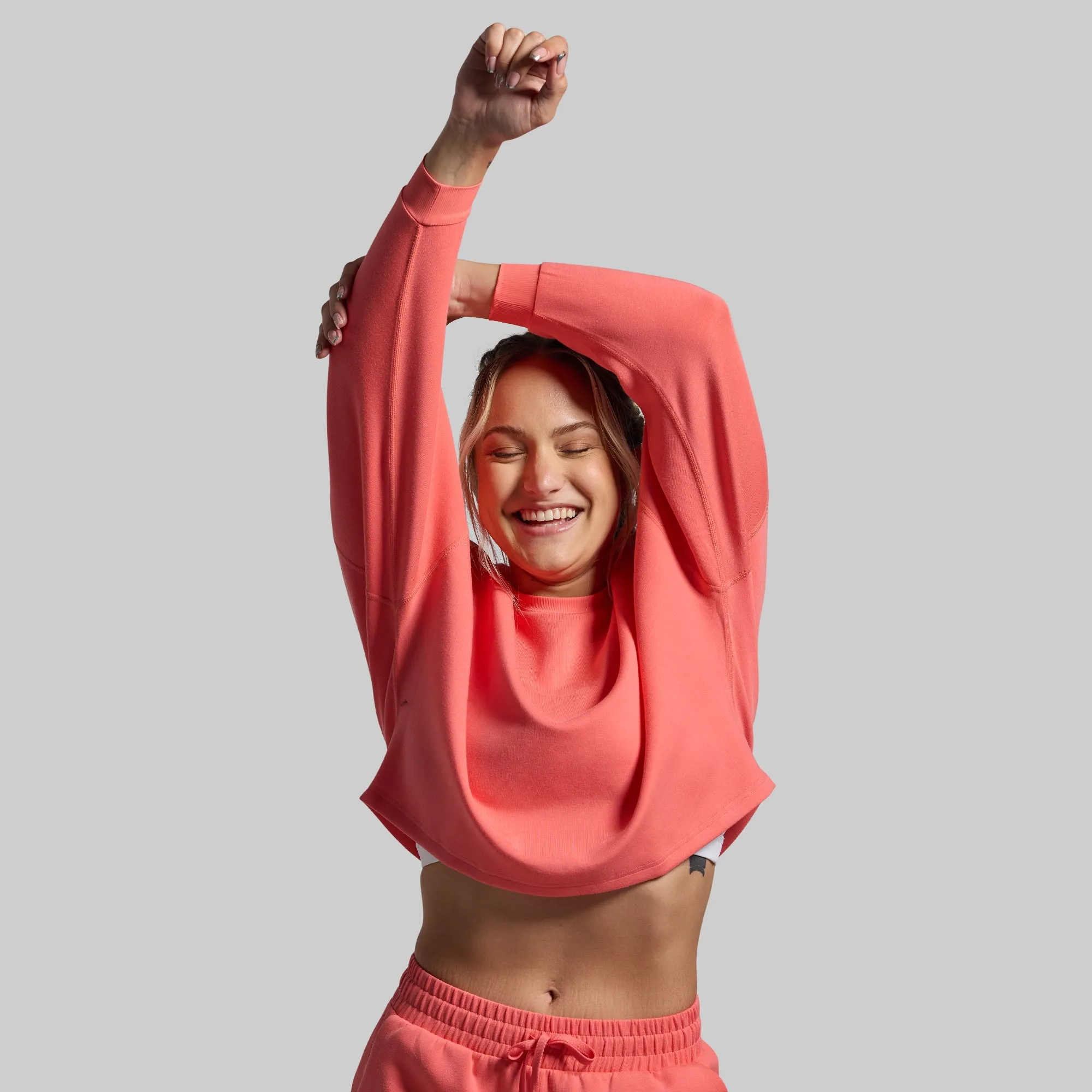 Lounge Lux Cropped Pullover (Hot Peach) sold by Born Primitive product image thumbnail 3