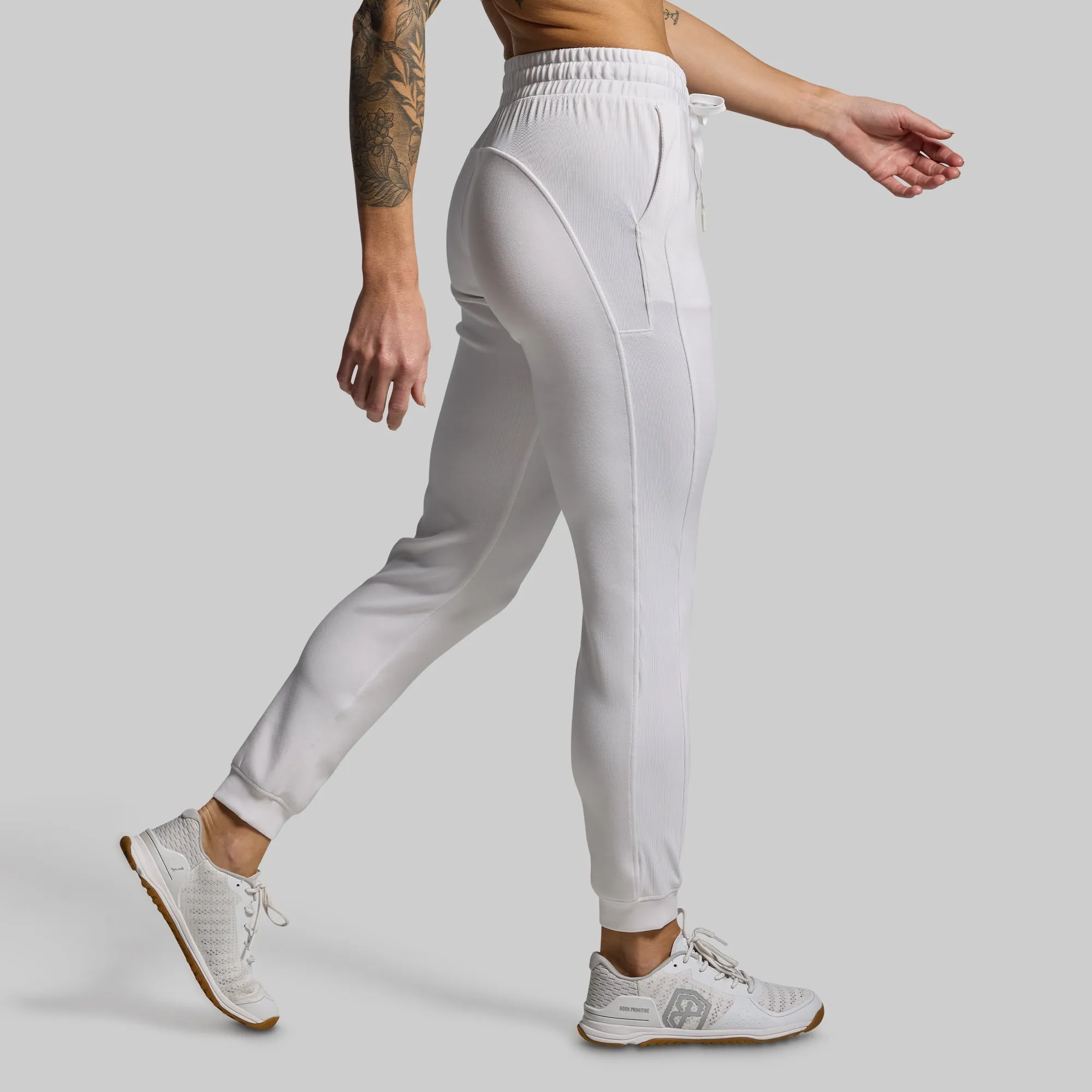 Women's Lounge Lux Jogger (White) sold by Born Primitive