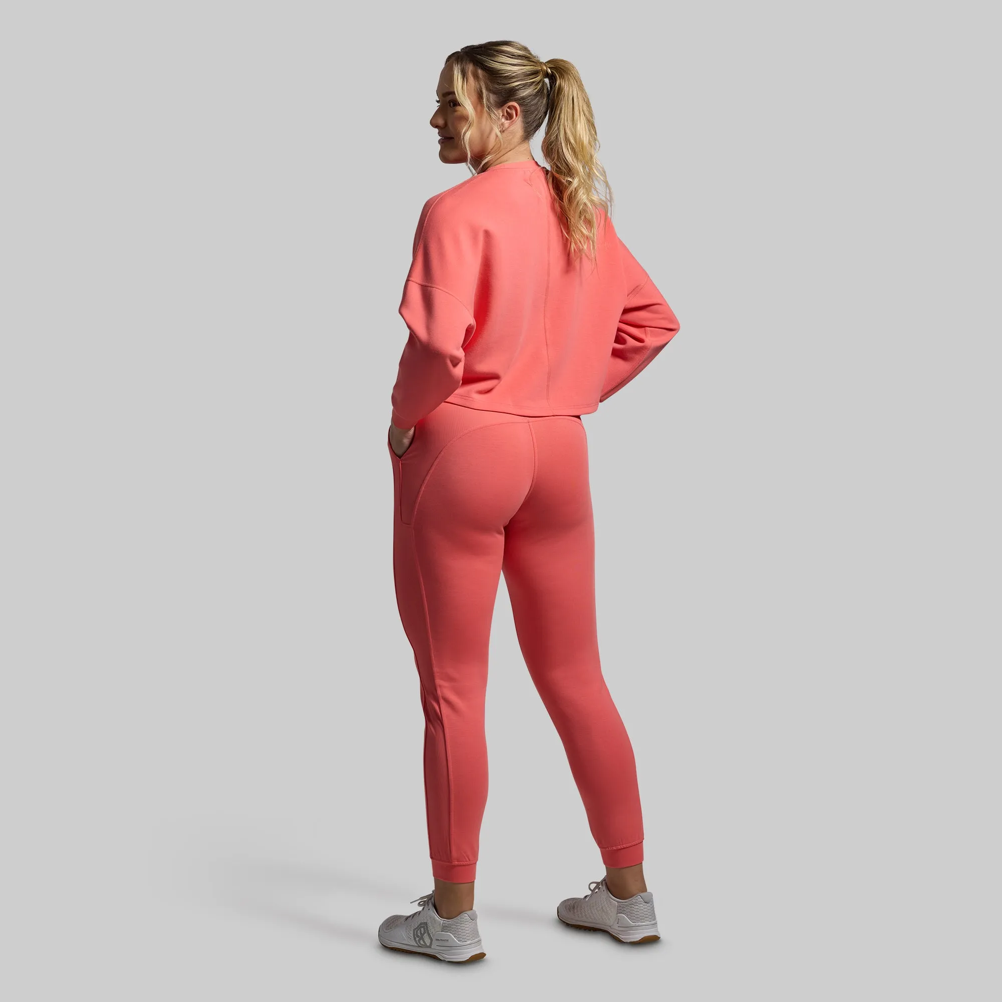 Lounge Lux Cropped Pullover Set (Hot Peach) sold by Born Primitive product image thumbnail 3