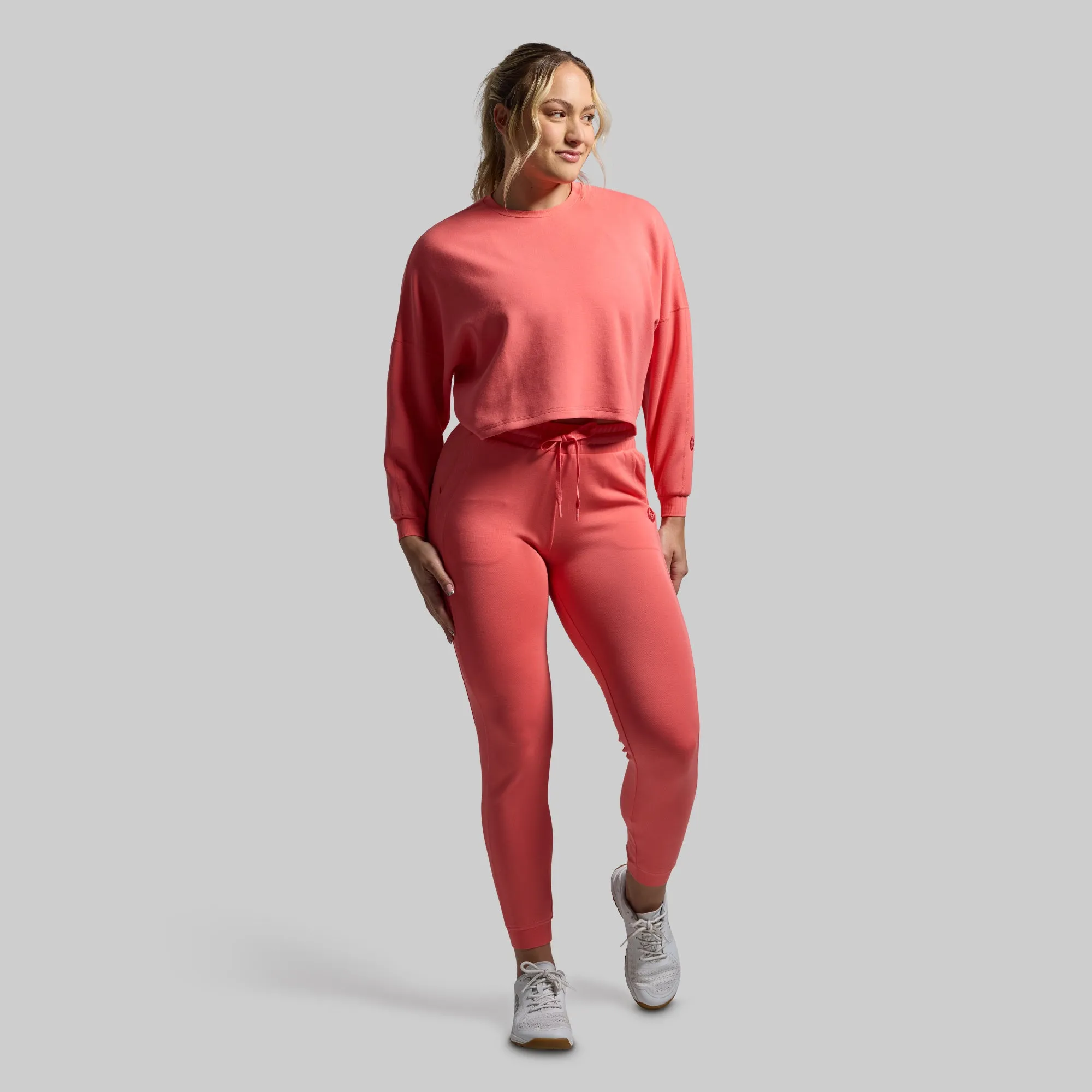 Lounge Lux Cropped Pullover Set (Hot Peach) sold by Born Primitive product image thumbnail 2