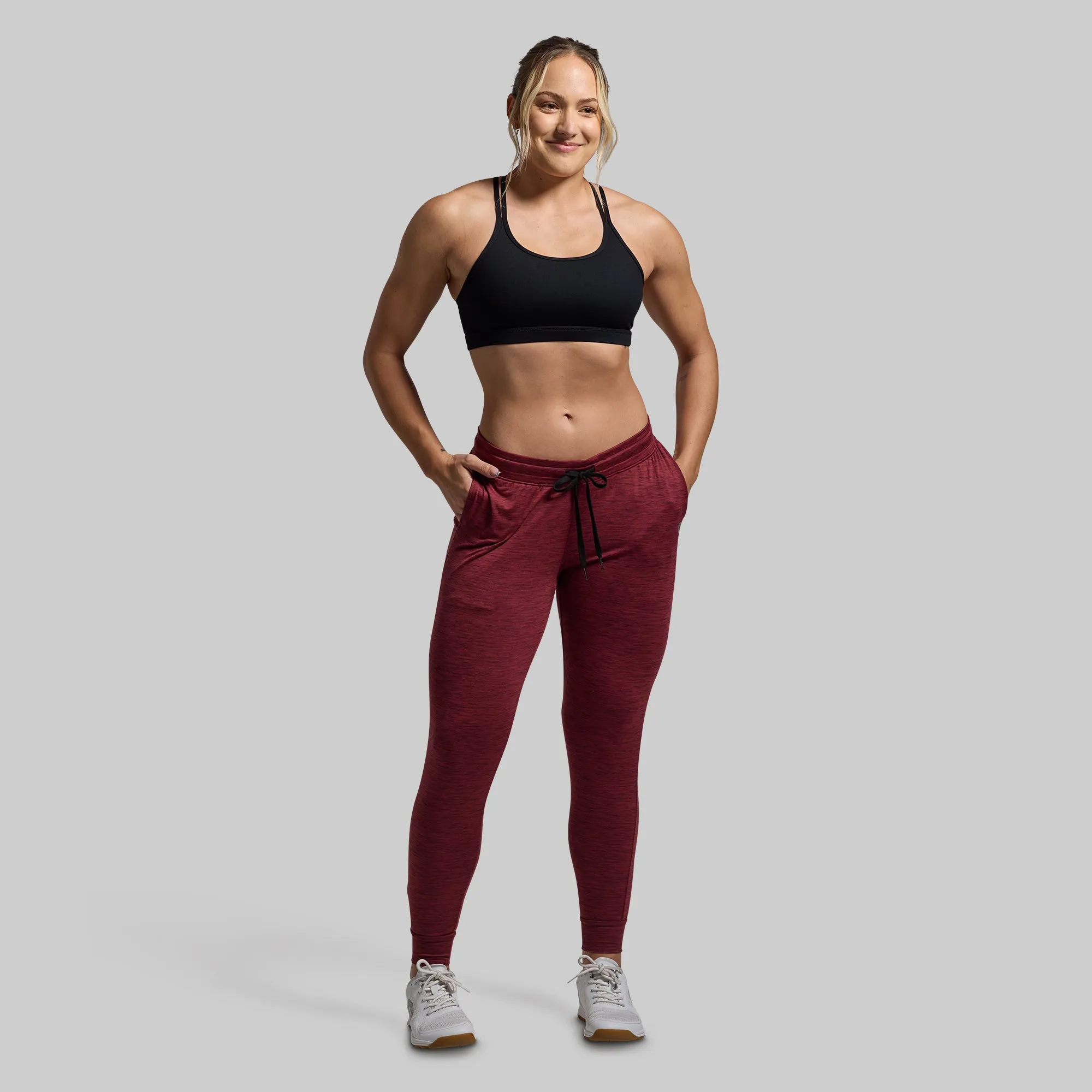 Women's Rest Day Low Rise Athleisure Jogger (Maroon) sold by Born Primitive product image thumbnail 5