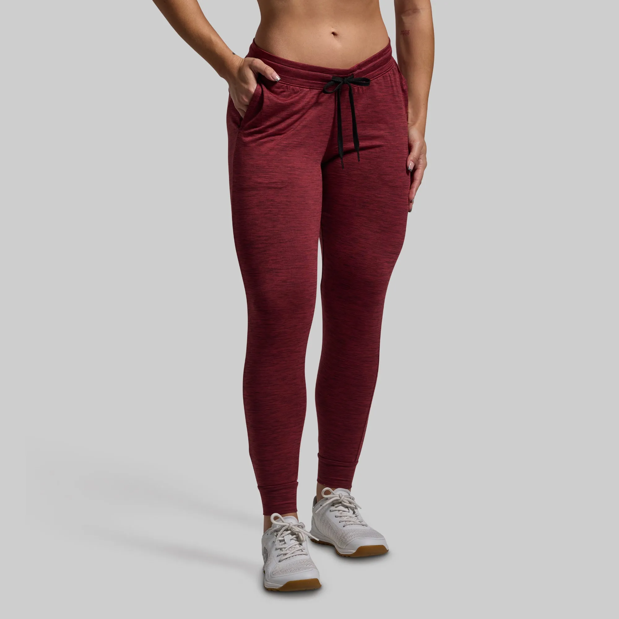 Women's Rest Day Low Rise Athleisure Jogger (Maroon) sold by Born Primitive