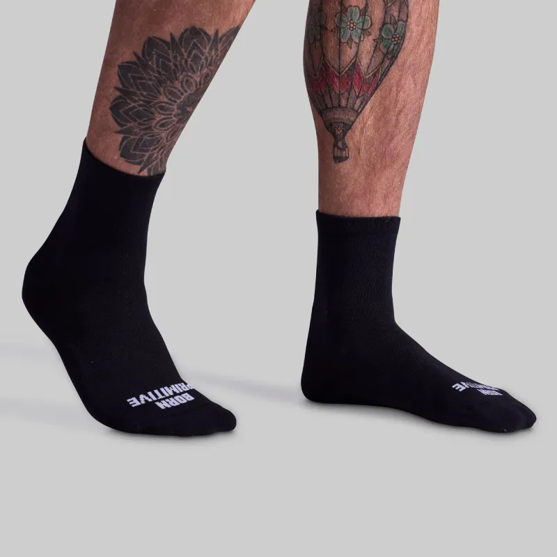 Performance Half Crew Sock 3-Pack (Black) sold by Born Primitive