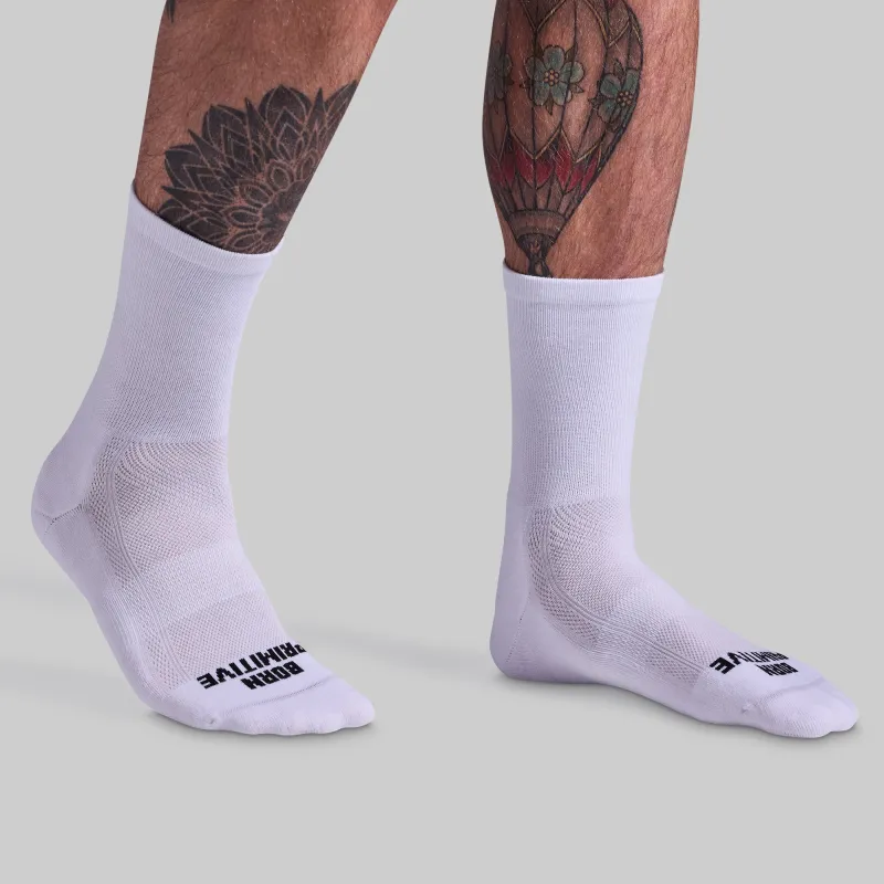 Performance Crew Sock 2-Pack (Black/White) sold by Born Primitive