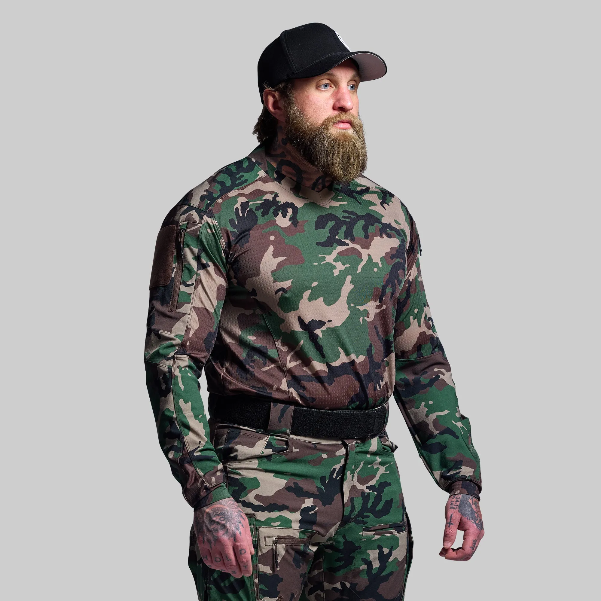 Long Sleeve Op Top Pro (Woodland) sold by Born Primitive