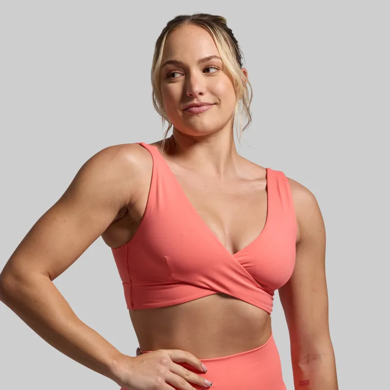 Embrace Sports Bra (Hot Peach) sold by Born Primitive