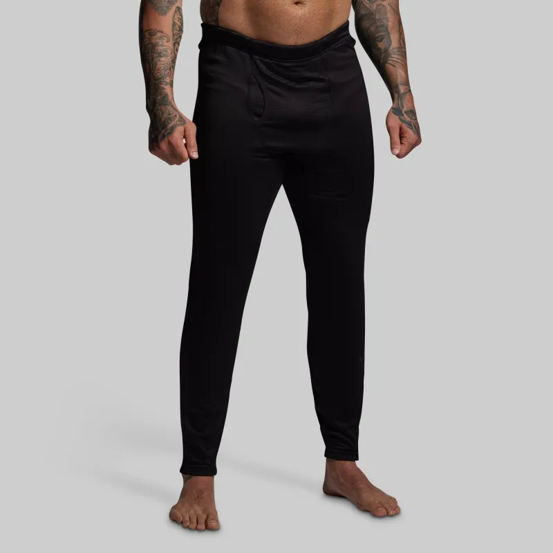 Quiver Grid Fleece Full Zip Thermal Bottom (Black) sold by Born Primitive