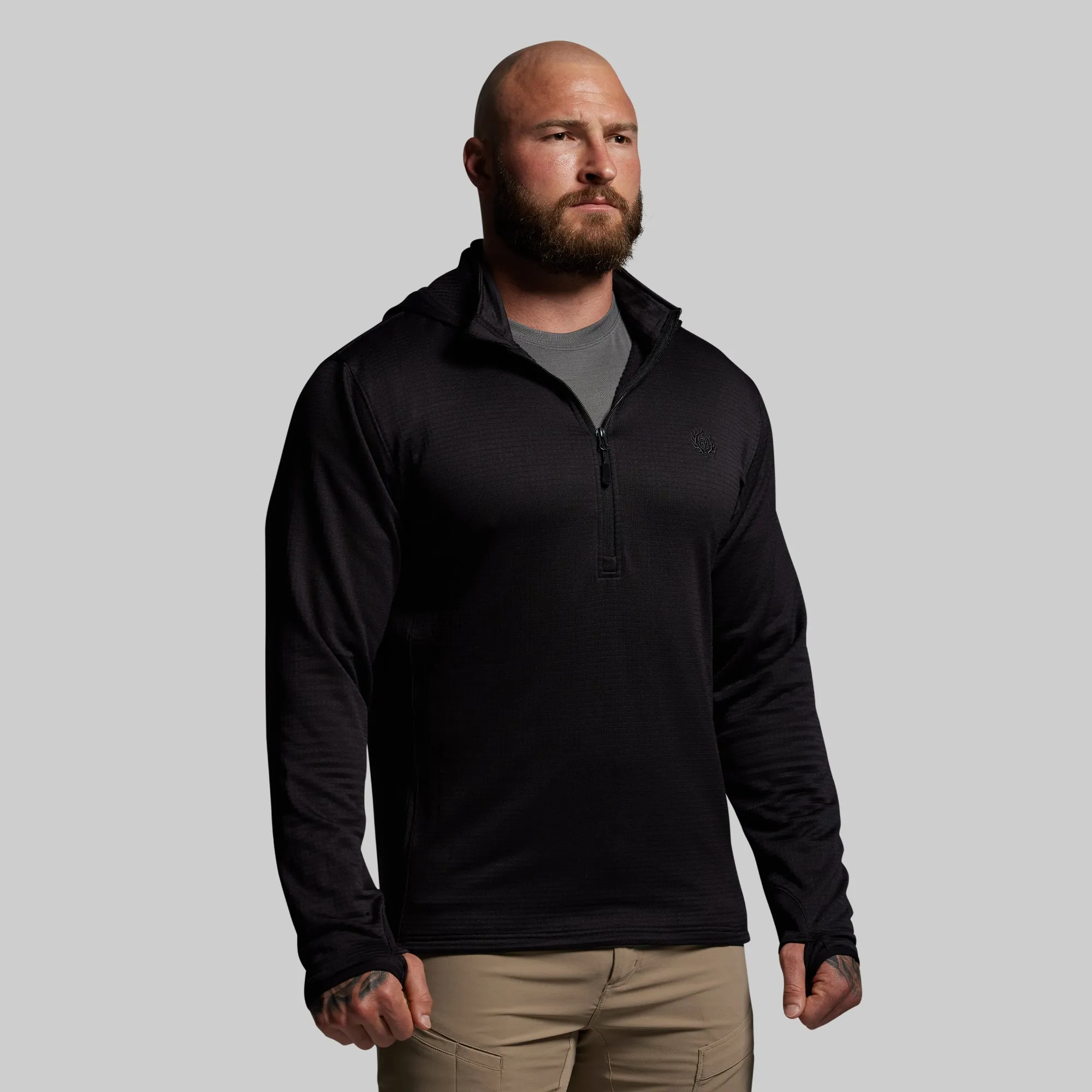 Quiver Half Zip Hoodie 2.0 (Black) sold by Born Primitive