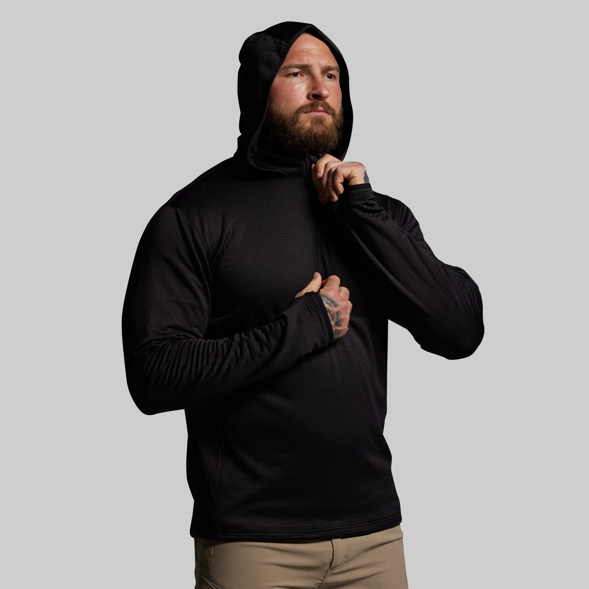 Quiver Half Zip Hoodie 2.0 (Black) sold by Born Primitive product image thumbnail 5