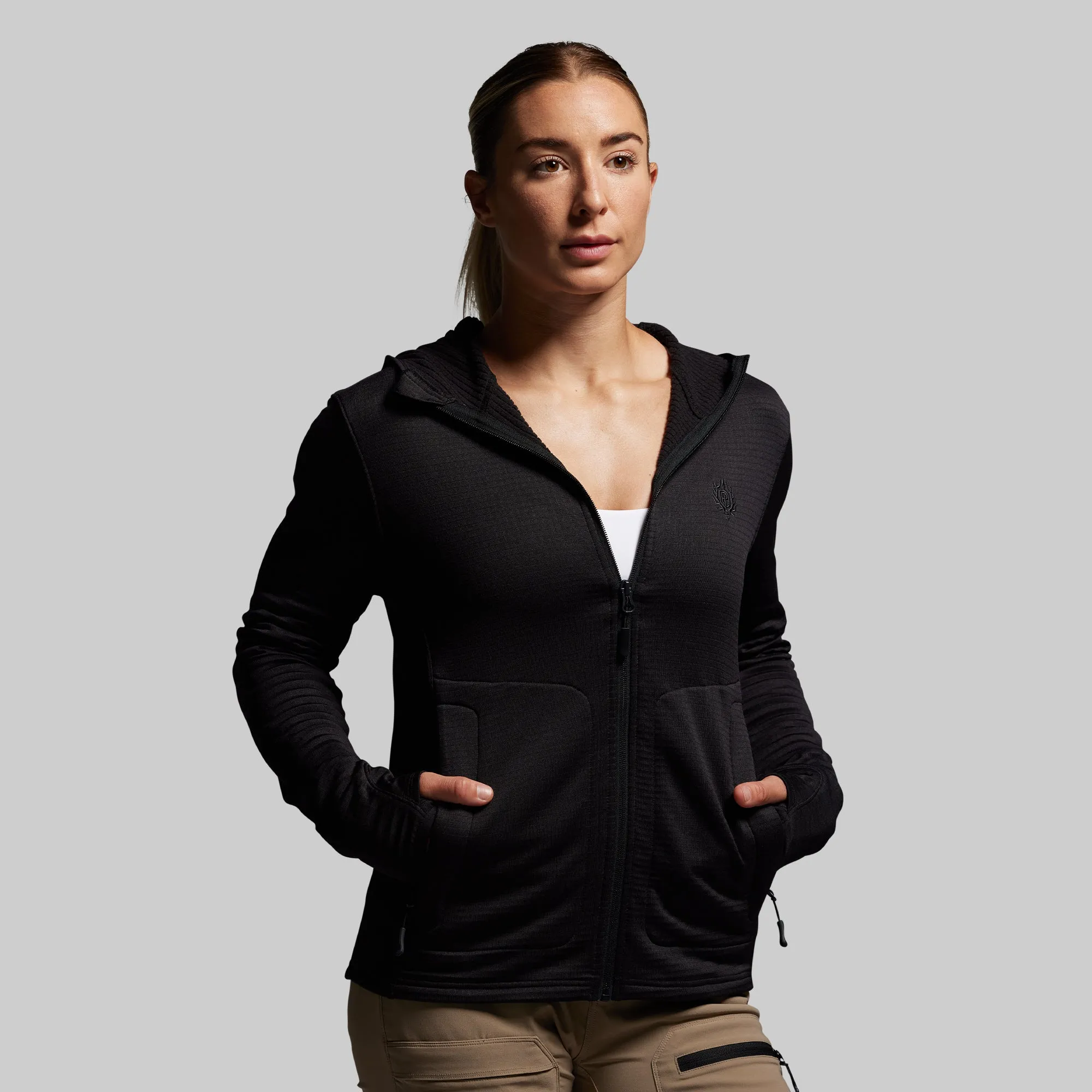 Women's Quiver Full Zip Hoodie 2.0 (Black) sold by Born Primitive product image thumbnail 3
