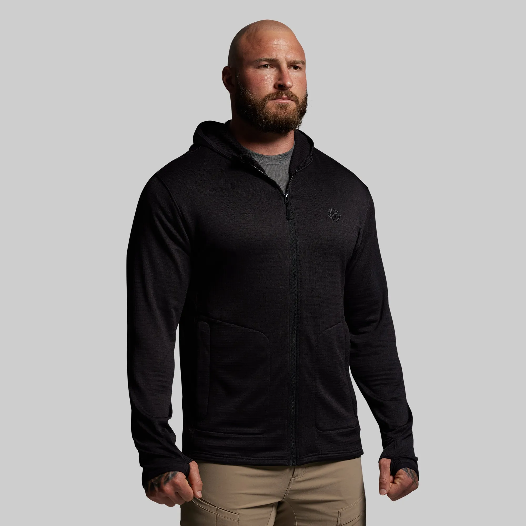 Quiver Full Zip Hoodie 2.0 (Black) sold by Born Primitive