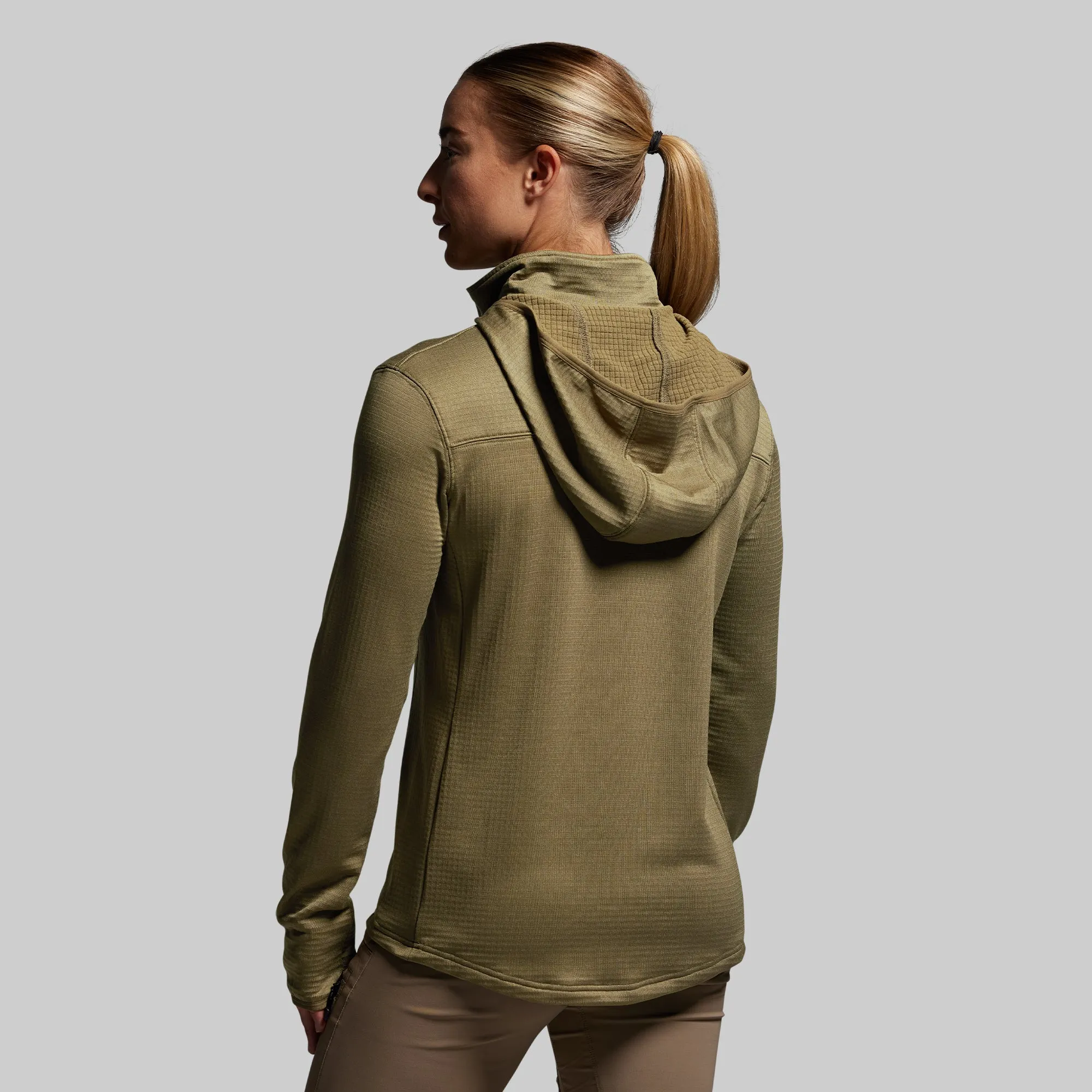 Women's Quiver Half Zip Hoodie 2.0 (OD Green) sold by Born Primitive product image thumbnail 2
