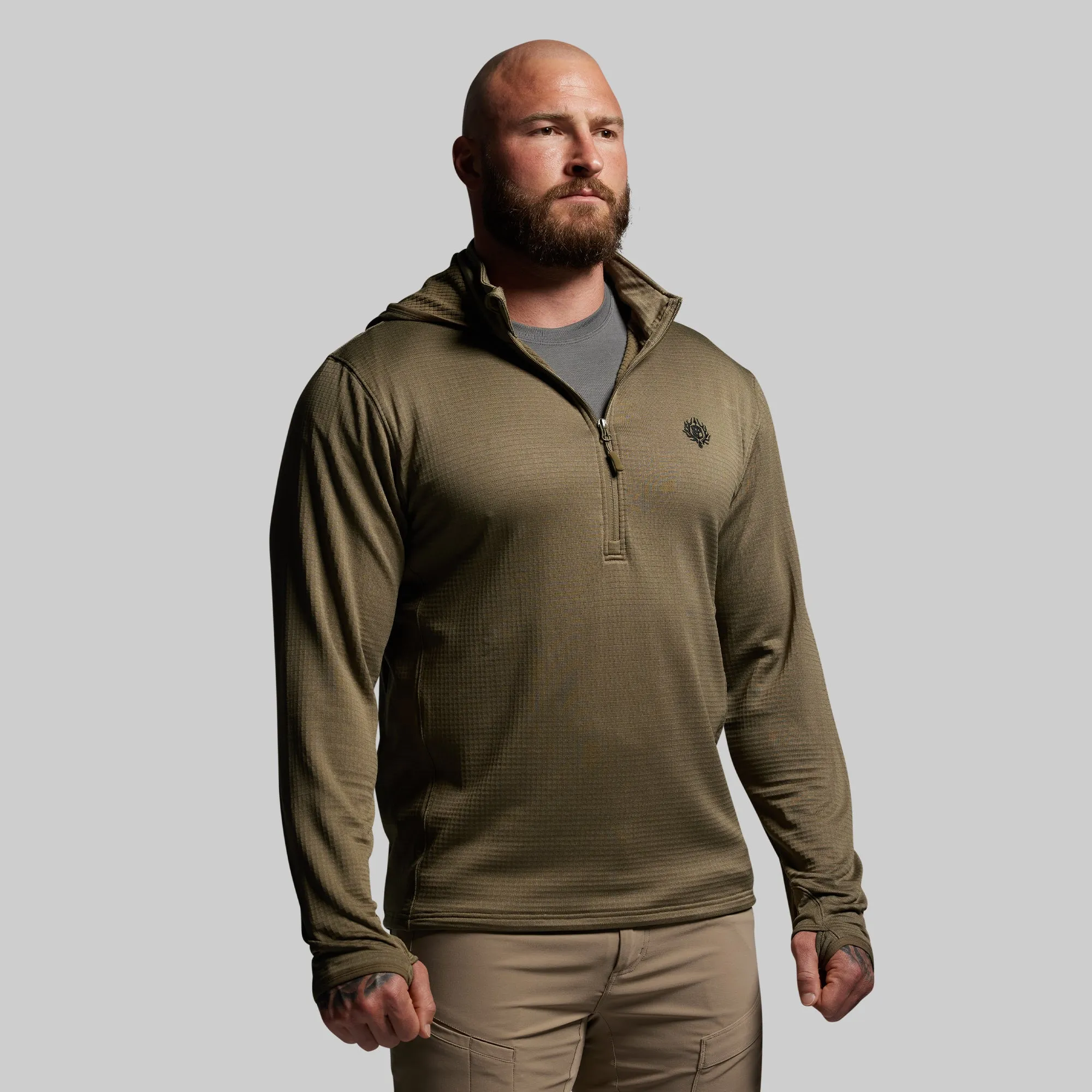 Quiver Half Zip Hoodie 2.0 (OD Green) sold by Born Primitive