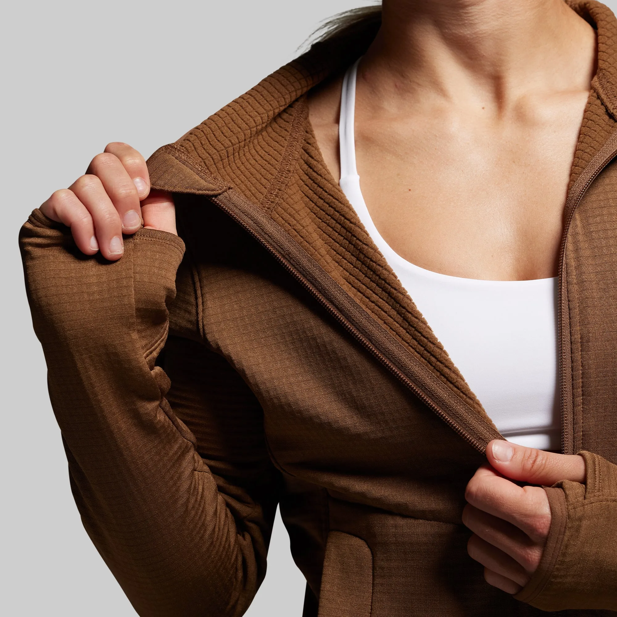 Women's Quiver Full Zip Hoodie 2.0 (Coyote Brown) sold by Born Primitive product image thumbnail 4