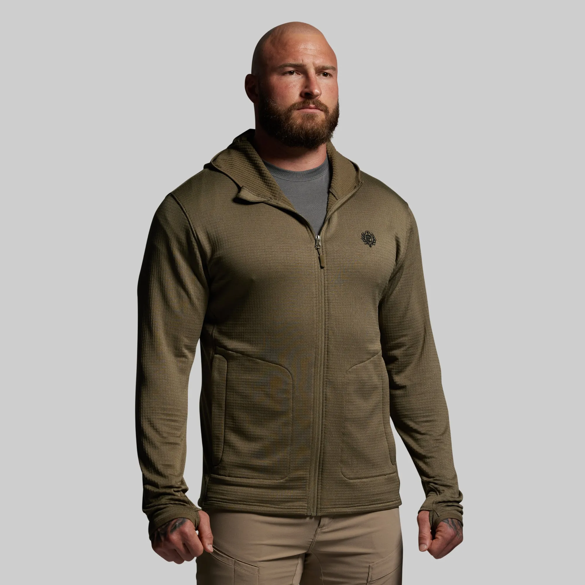 Quiver Full Zip Hoodie 2.0 (OD Green) sold by Born Primitive