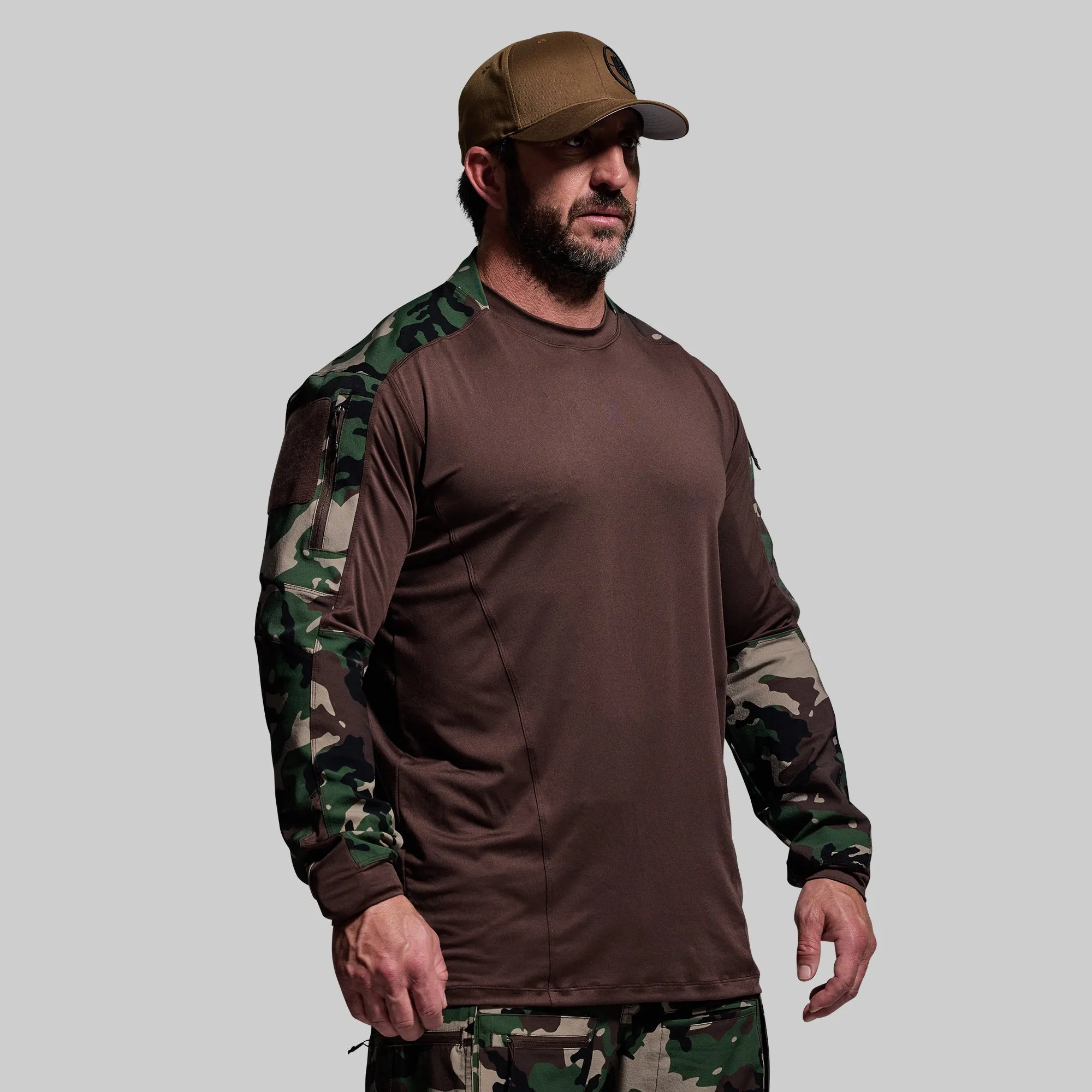 Long Sleeve Op Top (Brown/Woodland) sold by Born Primitive