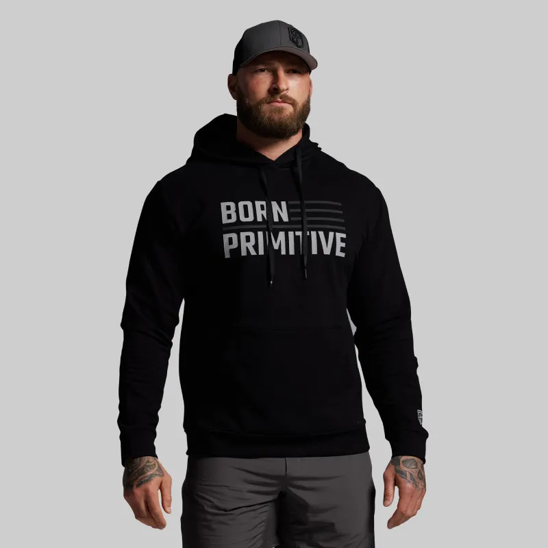 BP Flag Men's Unmatched Hoodie (Black) sold by Born Primitive