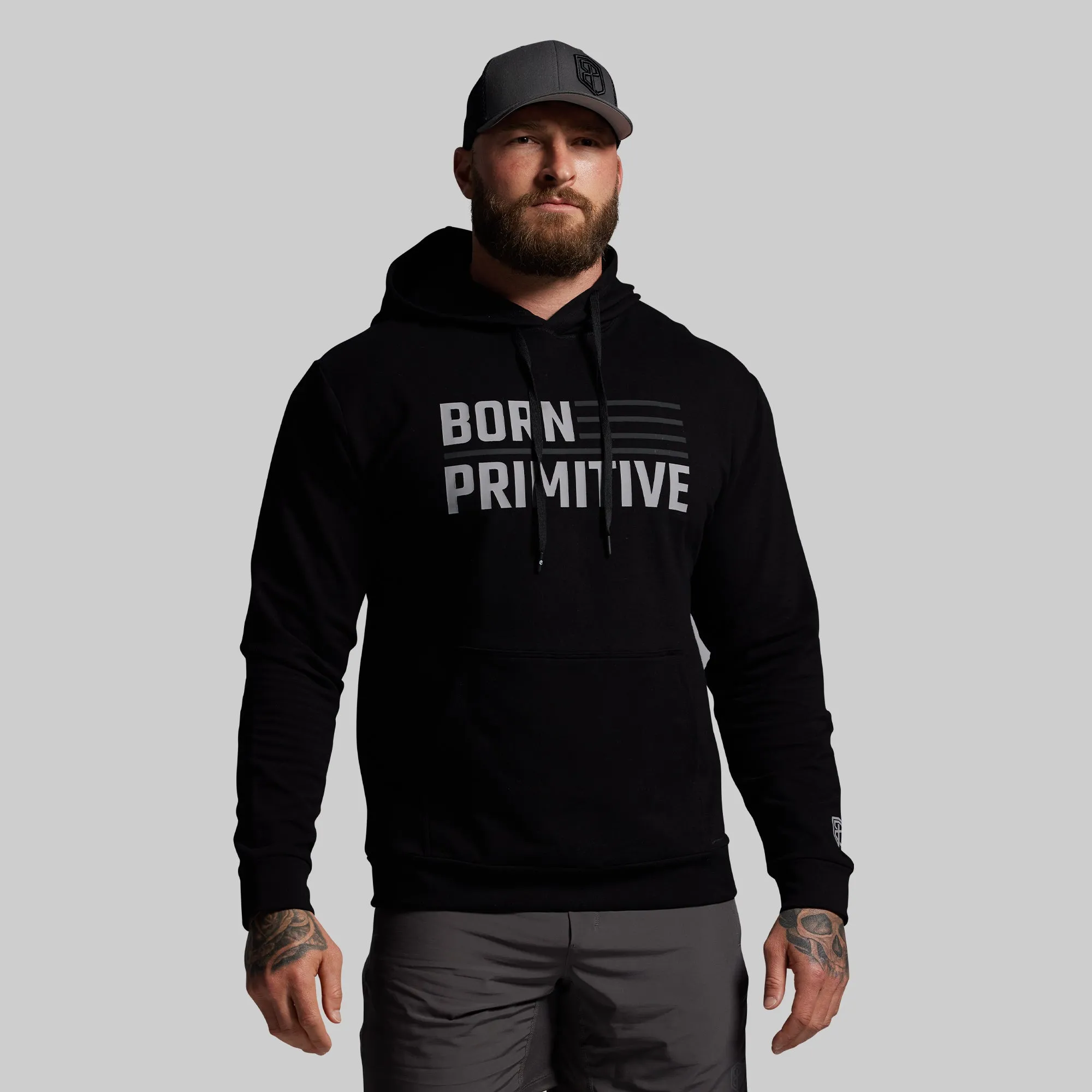 BP Flag Men's Unmatched Hoodie (Black) sold by Born Primitive