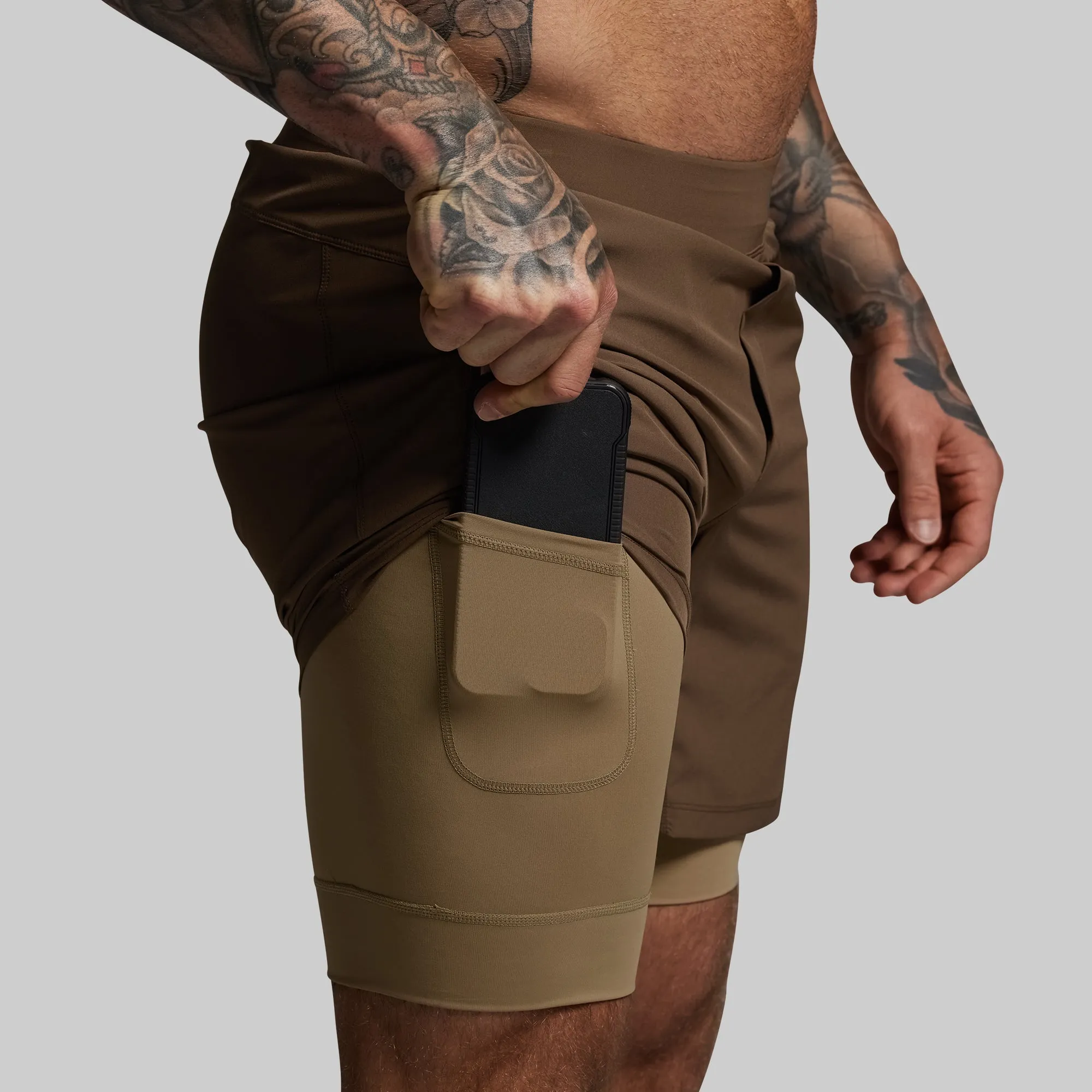 Versatile Short w/ Compression 9" (Coyote Brown) sold by Born Primitive product image thumbnail 2