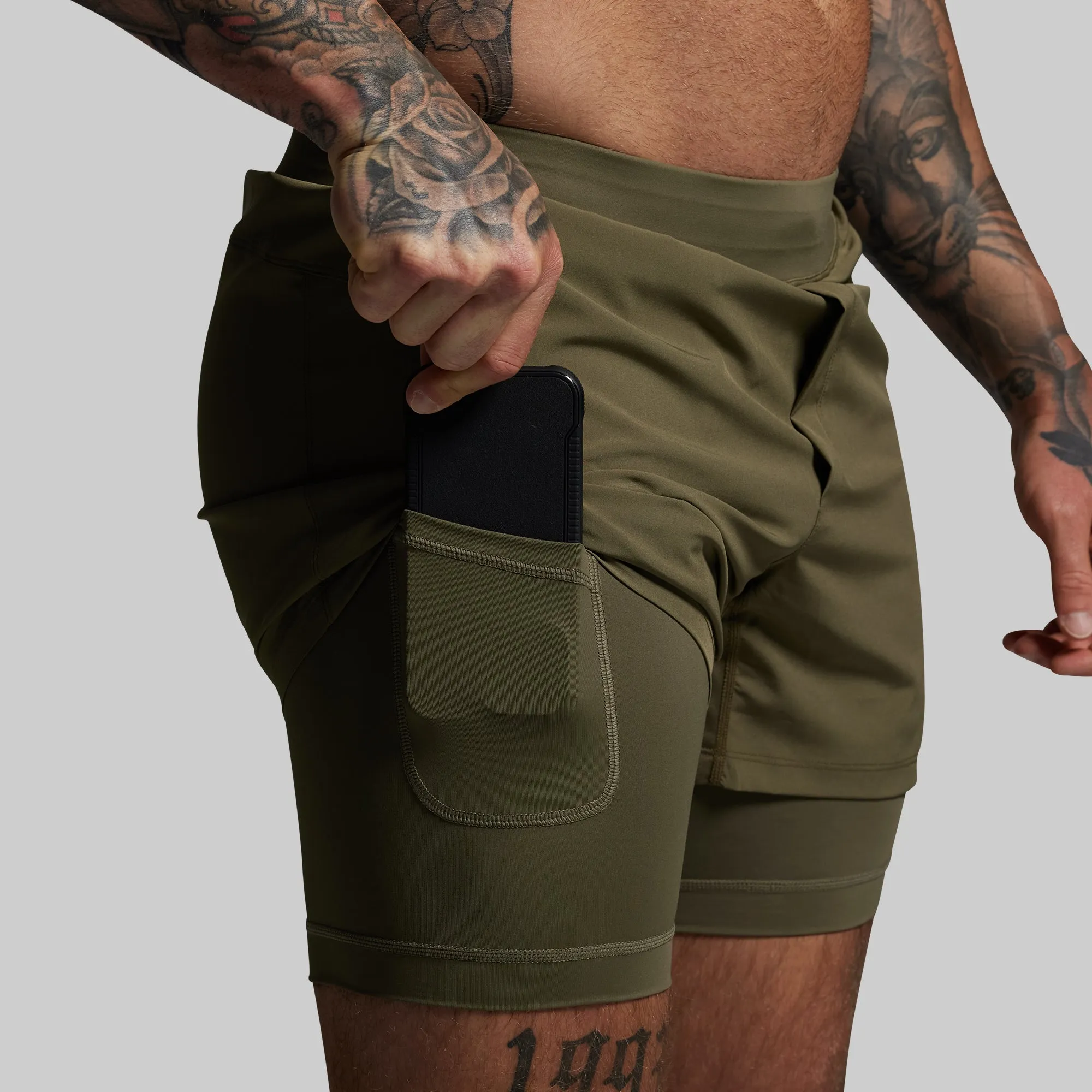 Versatile Short w/ Compression 5" (OD Green) sold by Born Primitive product image thumbnail 2