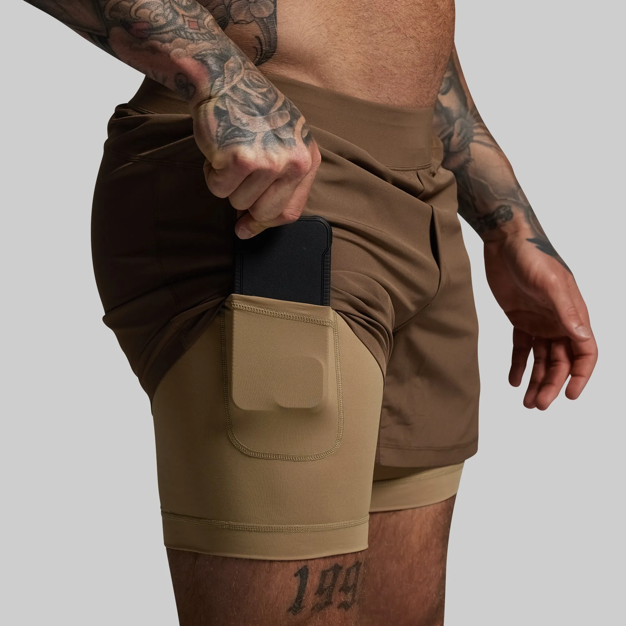 Versatile Short w/ Compression 5" (Coyote Brown) sold by Born Primitive product image thumbnail 2