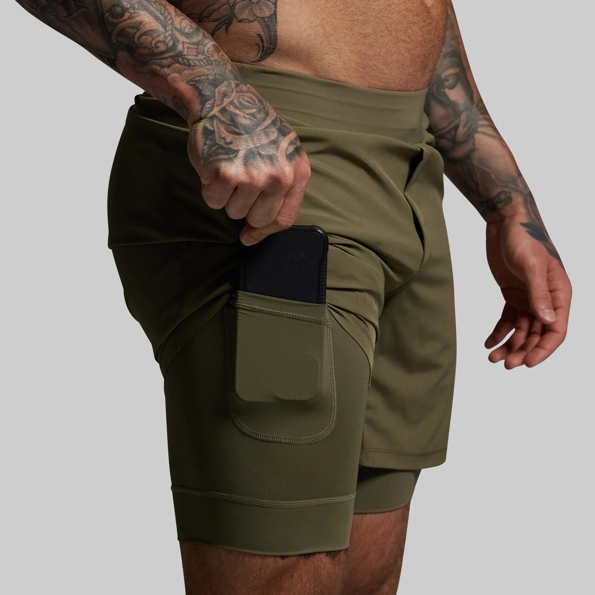 Versatile Short w/ Compression 7" (OD Green) sold by Born Primitive product image thumbnail 3