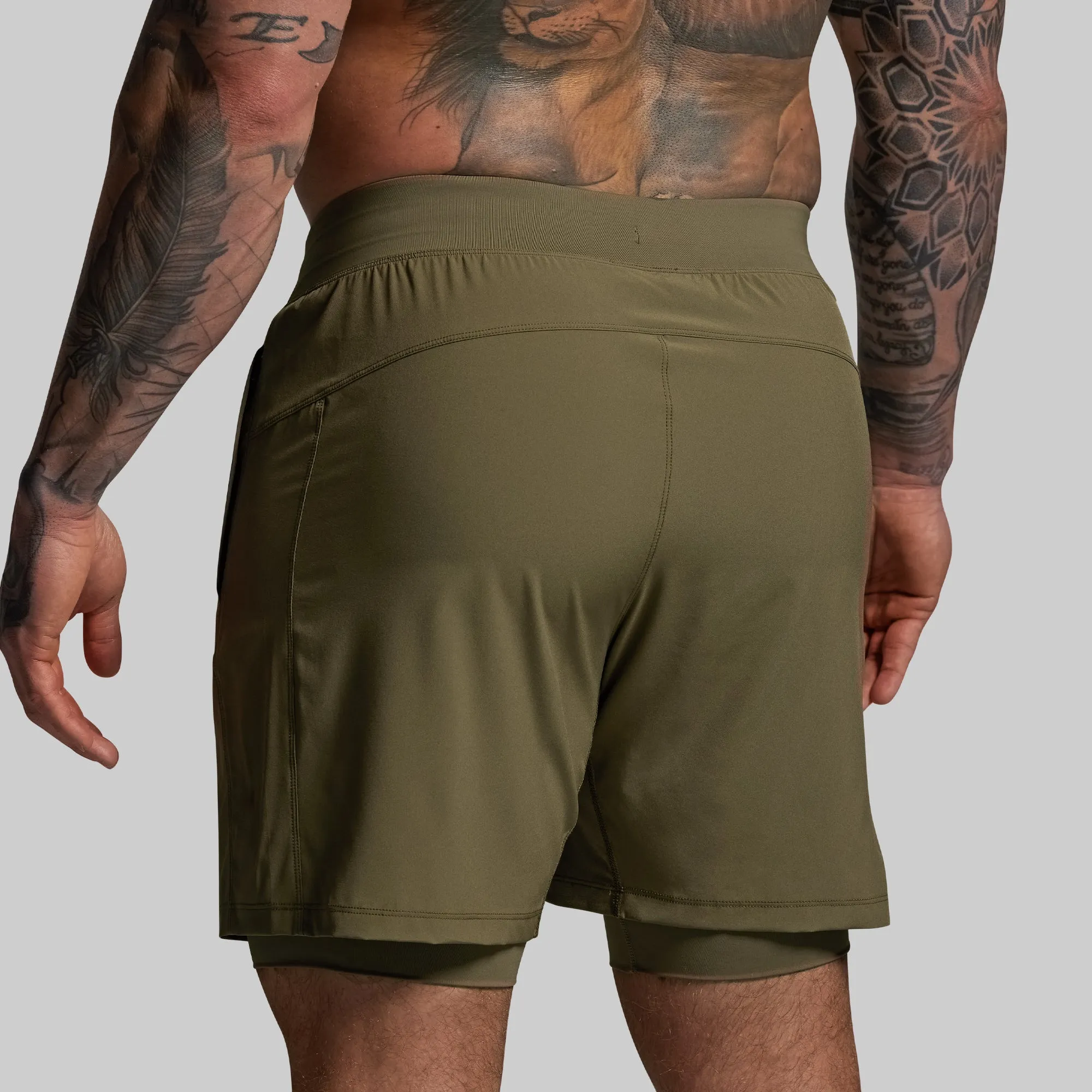 Versatile Short w/ Compression 7" (OD Green) sold by Born Primitive product image thumbnail 4