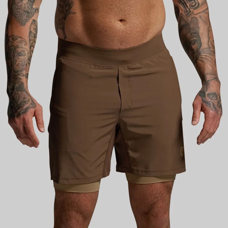 Versatile Short w/ Compression 7" (Coyote Brown) sold by Born Primitive