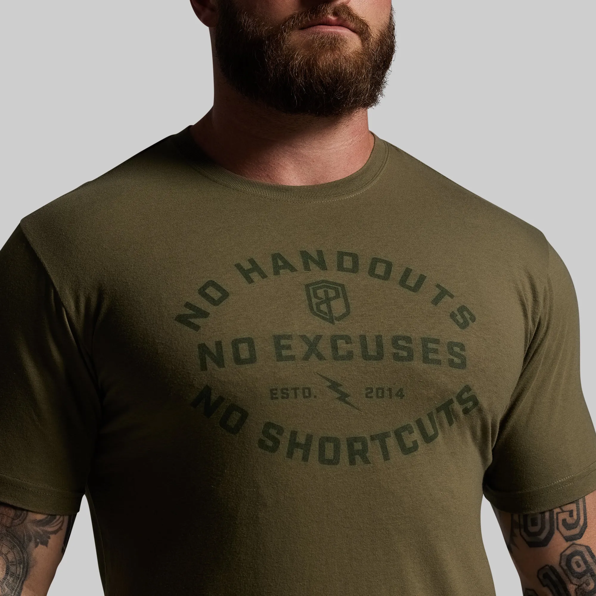 No Excuses Tee (Tactical Green) sold by Born Primitive product image thumbnail 3