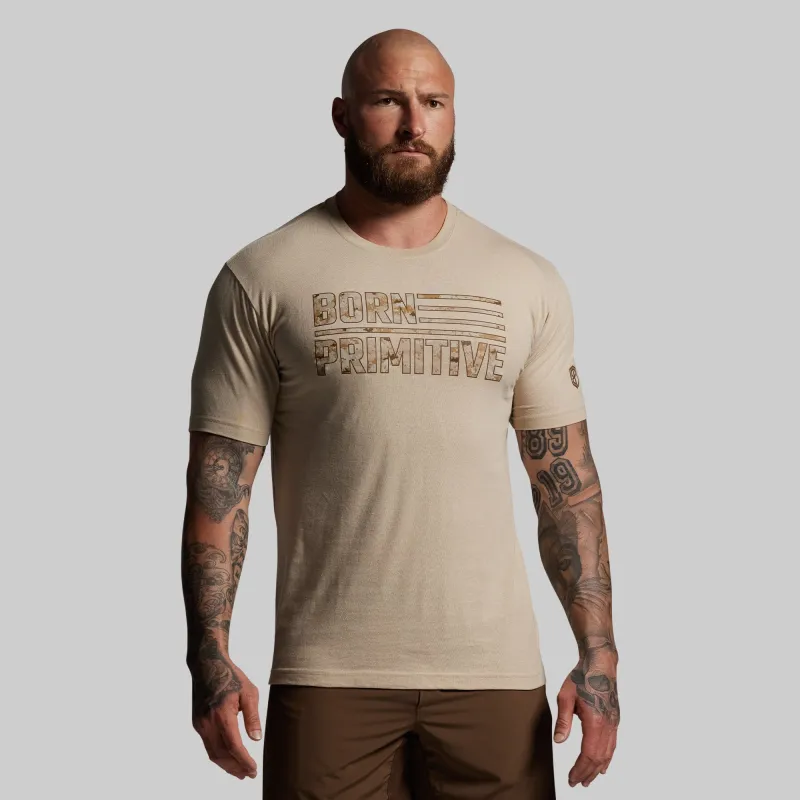 BP Flag Tee (Desert Digital) sold by Born Primitive