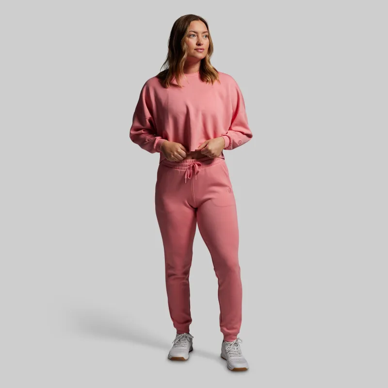 Lounge Lux Cropped Pullover Set (Faded Rose) sold by Born Primitive